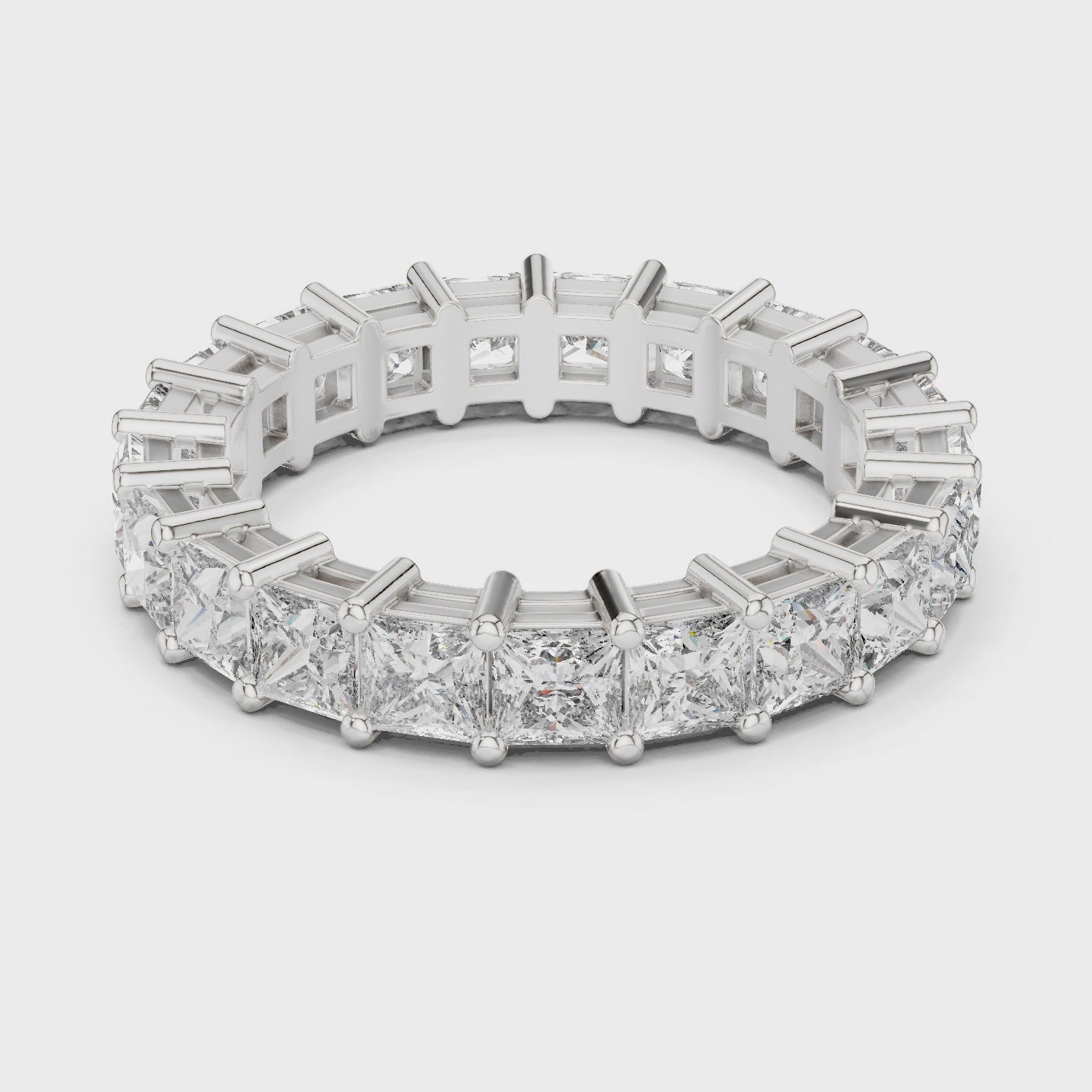 Princess Cut Brilliant Moissanite VVS1 Eternity Band