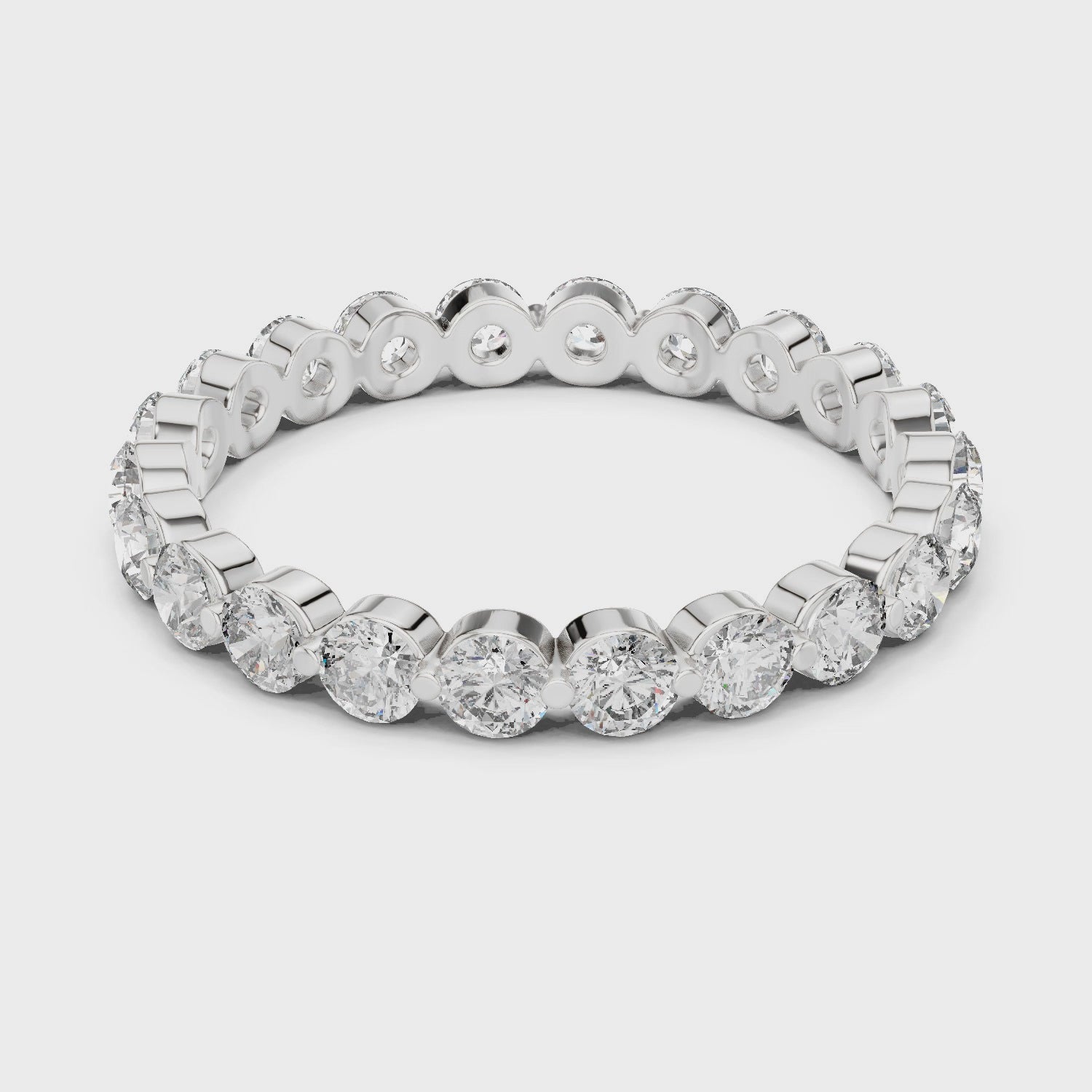 Round Cut Brilliant Moissanite VVS1 Eternity Band