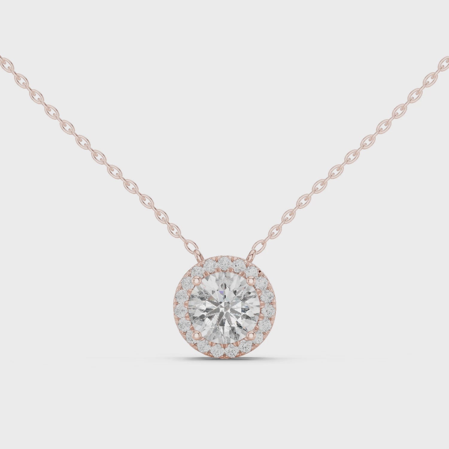 Prong Set Round Moissanite Pendant in White Gold