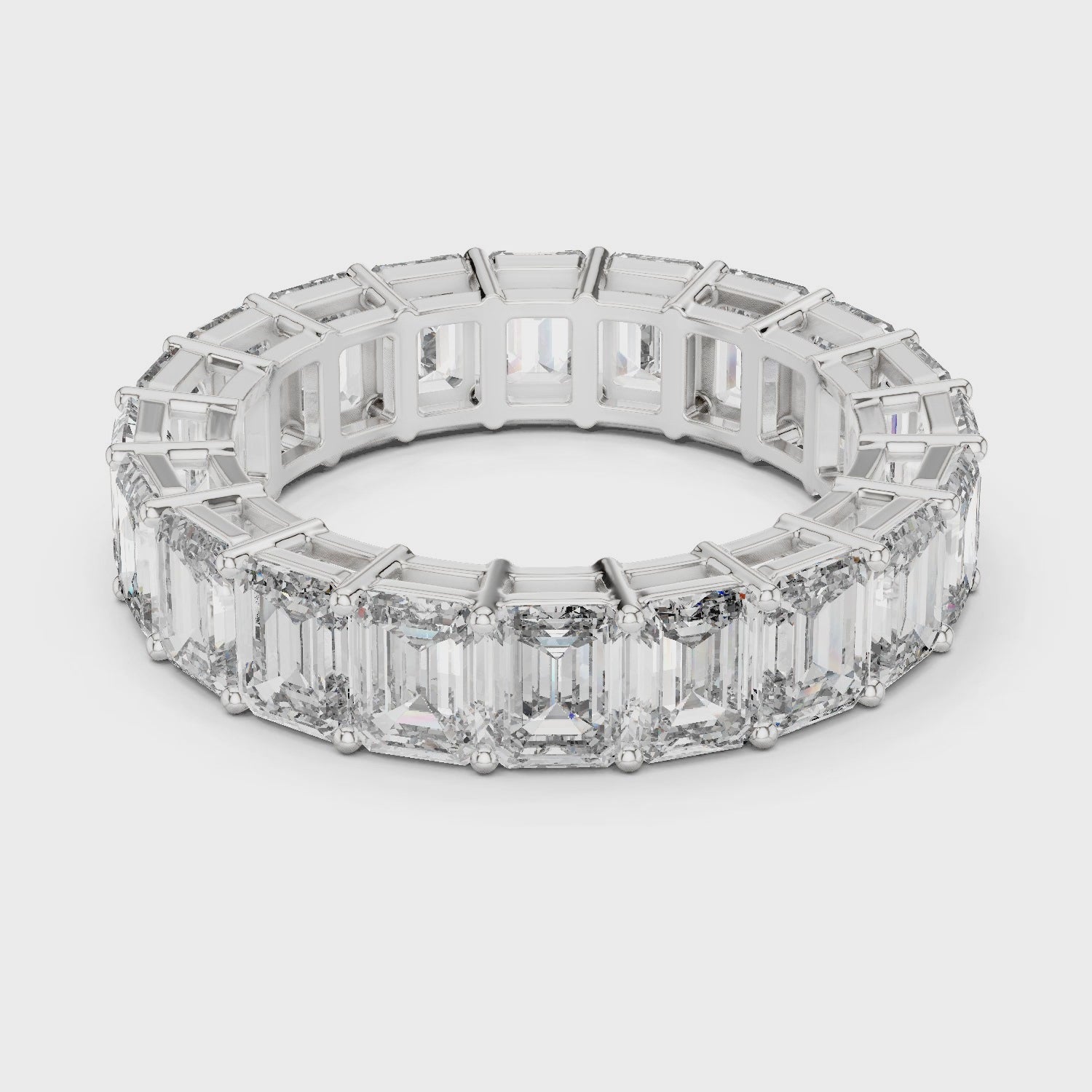 Emerald Cut Brilliant Moissanite VVS1 Eternity Band