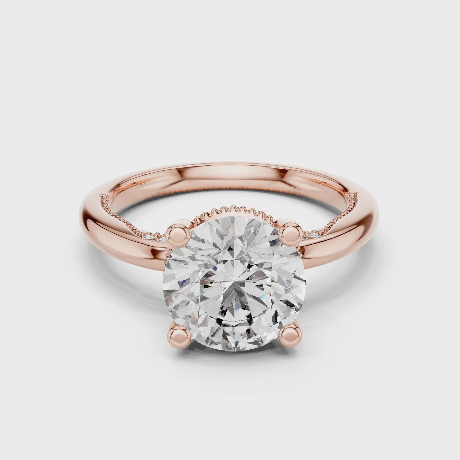 Round Cut Brilliant Moissanite VVS1 Eternity Engagement Ring