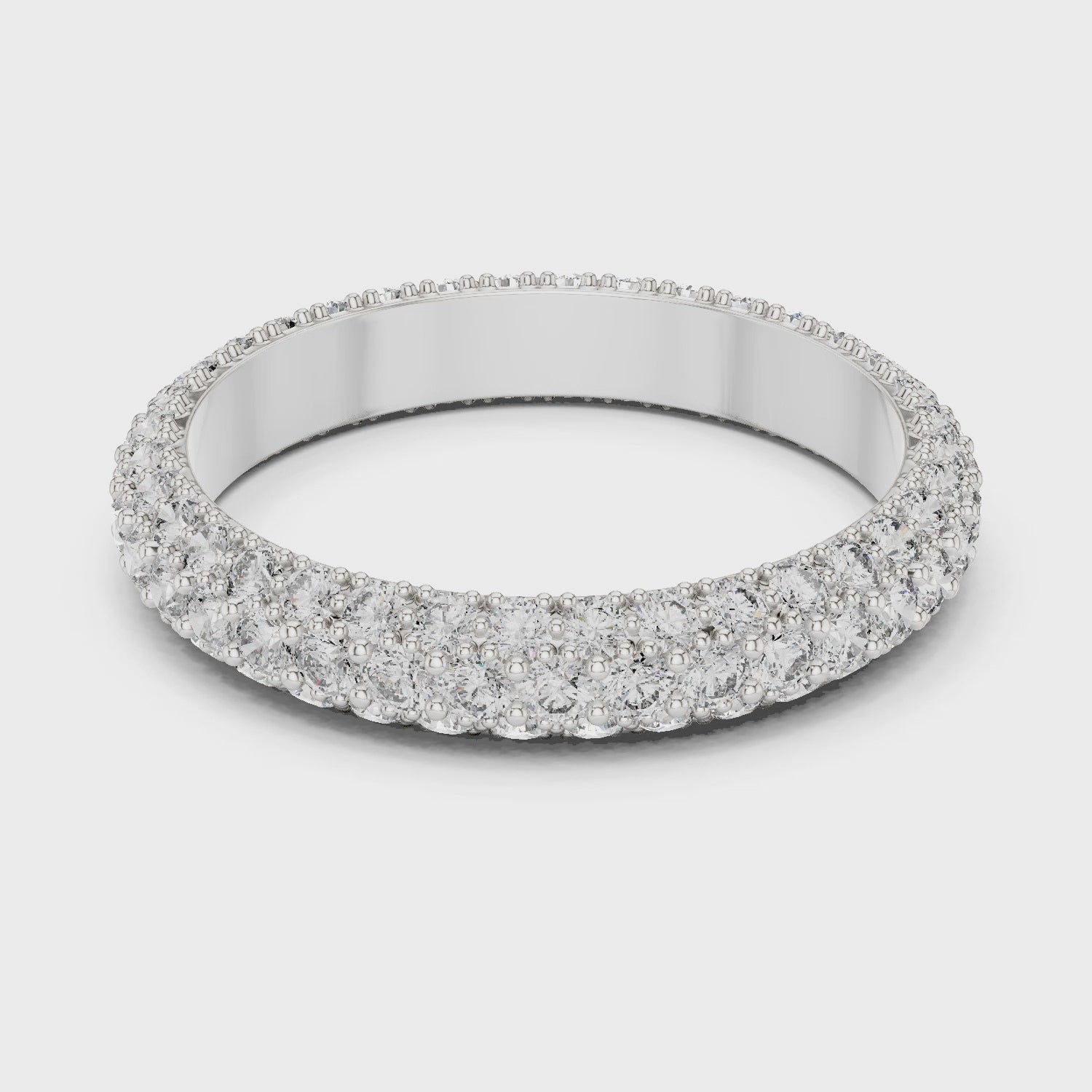 Round Cut Brilliant Moissanite VVS1 Eternity Band