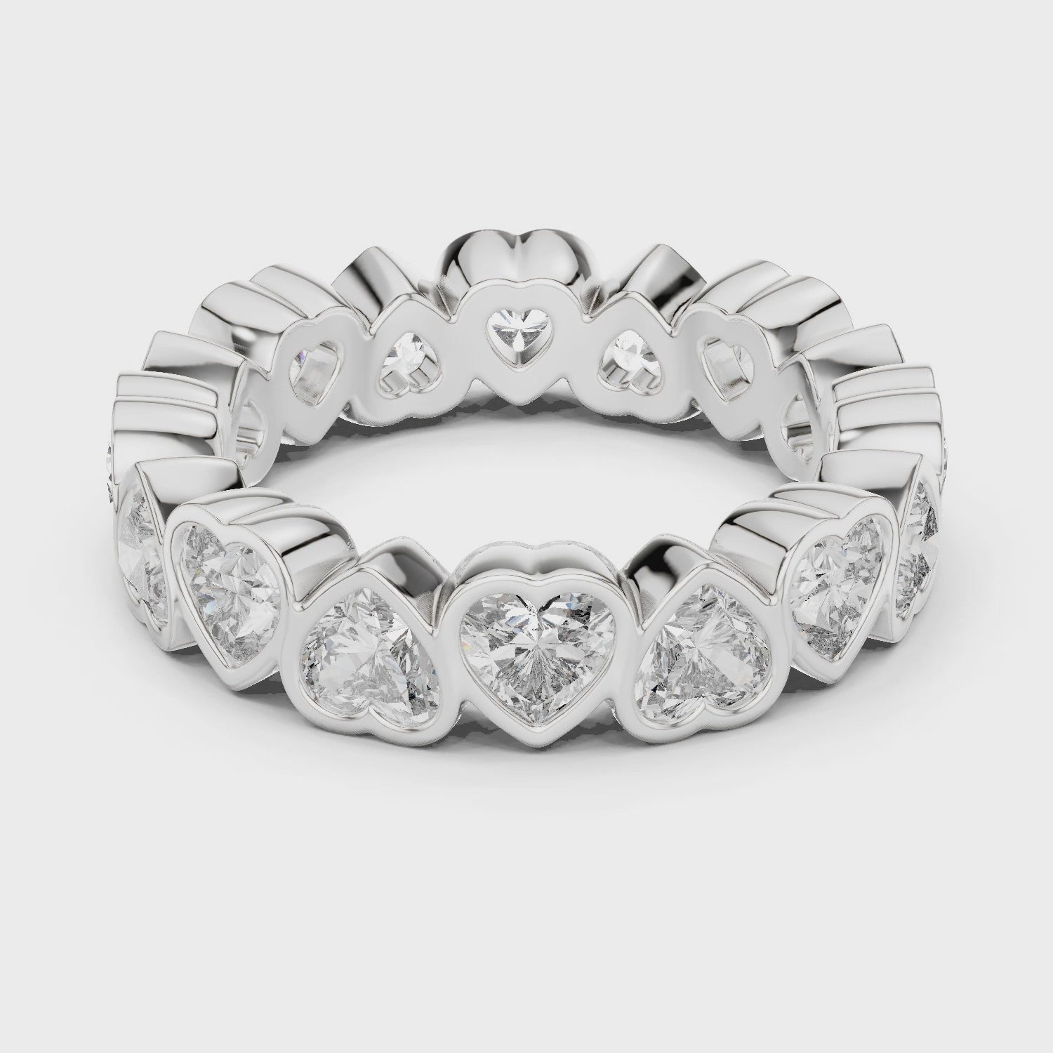Heart Cut Brilliant Moissanite VVS1 Eternity Band