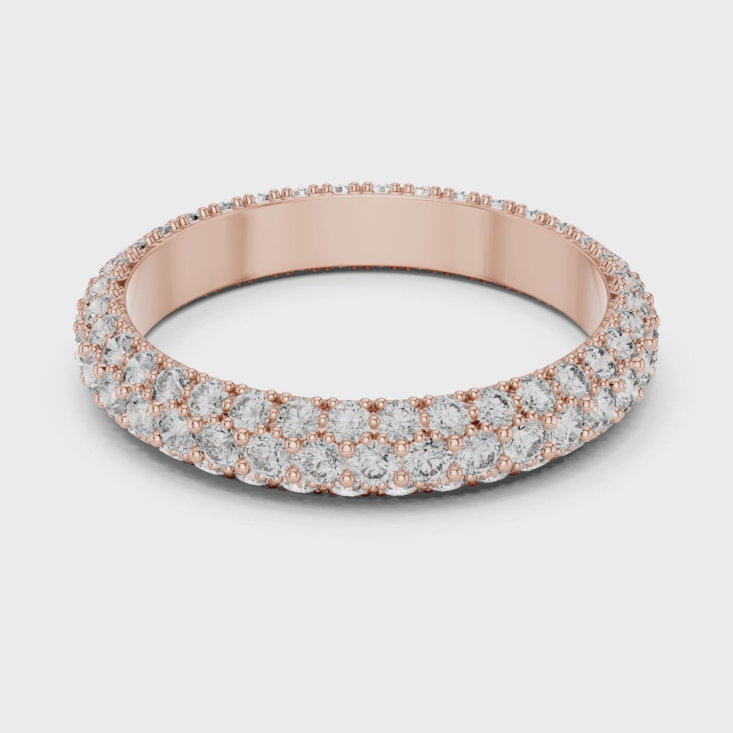 Round Cut Brilliant Moissanite VVS1 Eternity Band