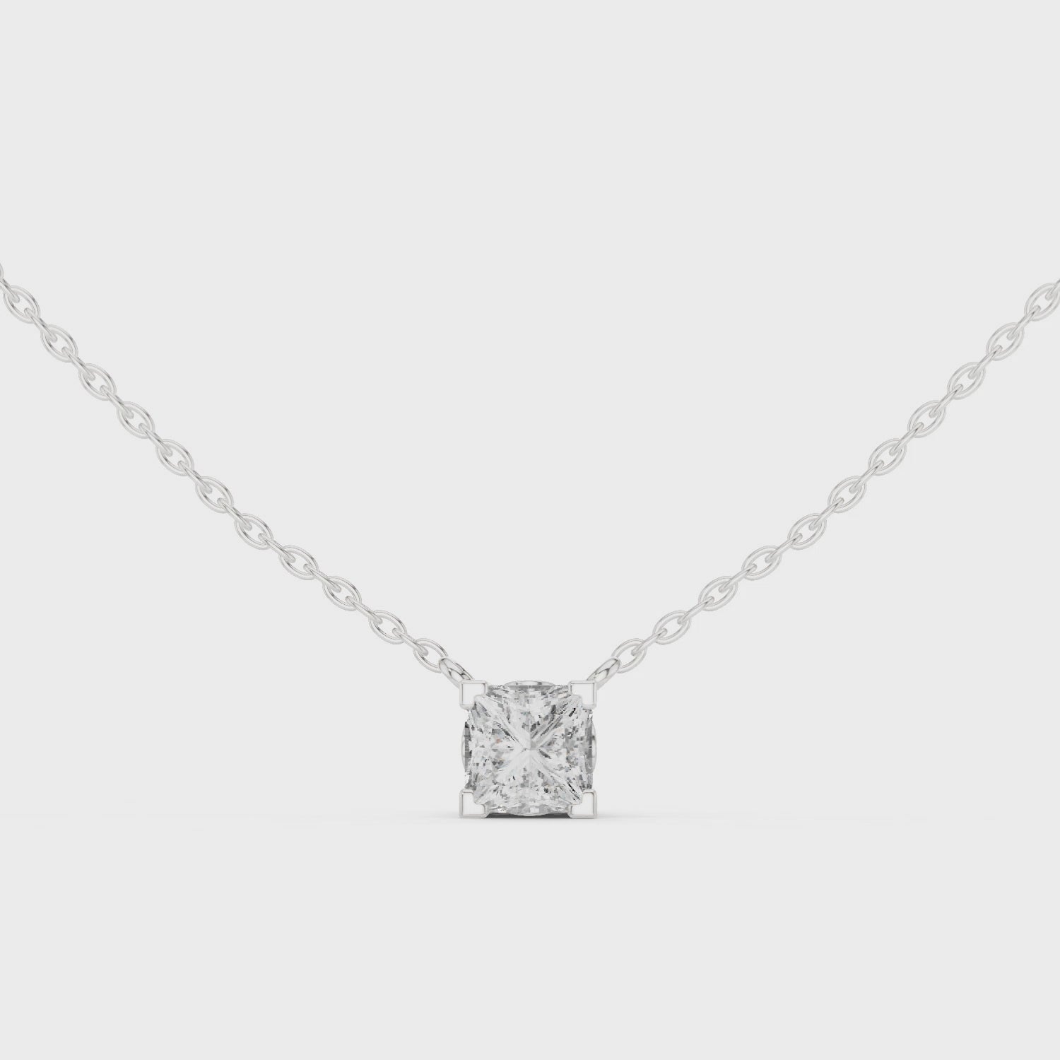 Round Modern Geometric Moissanite Pendant in Rose Gold