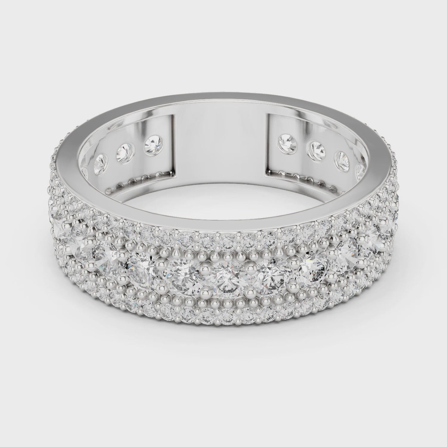 Round Brilliant Cut Moissanite VVS1 Eternity Band