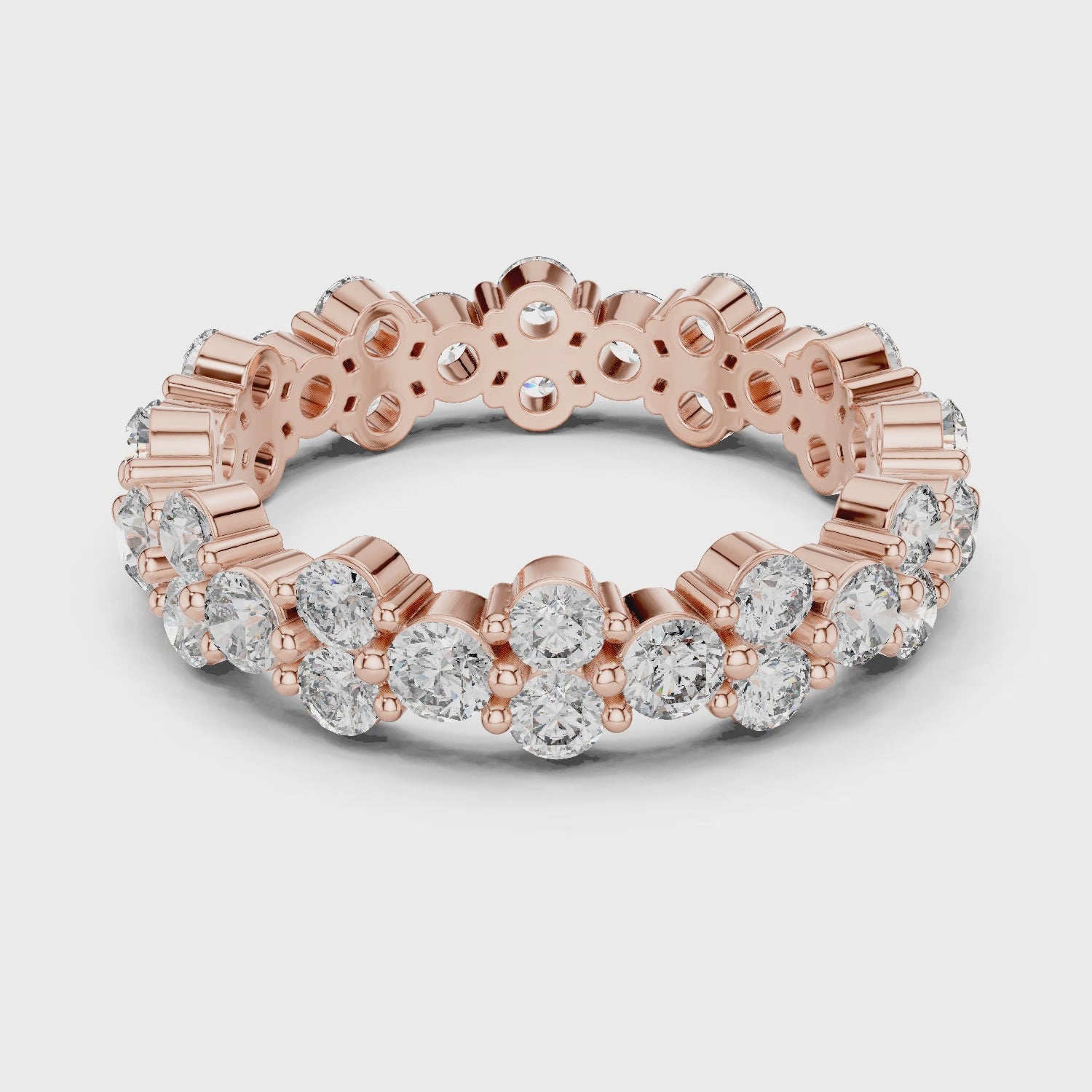 Round Cut Brilliant Moissanite VVS1 Eternity Band