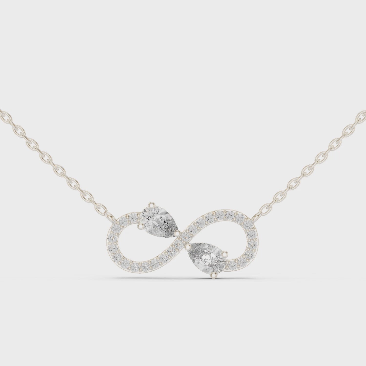 Infinity Double Moissanite Pendant in Rose Gold