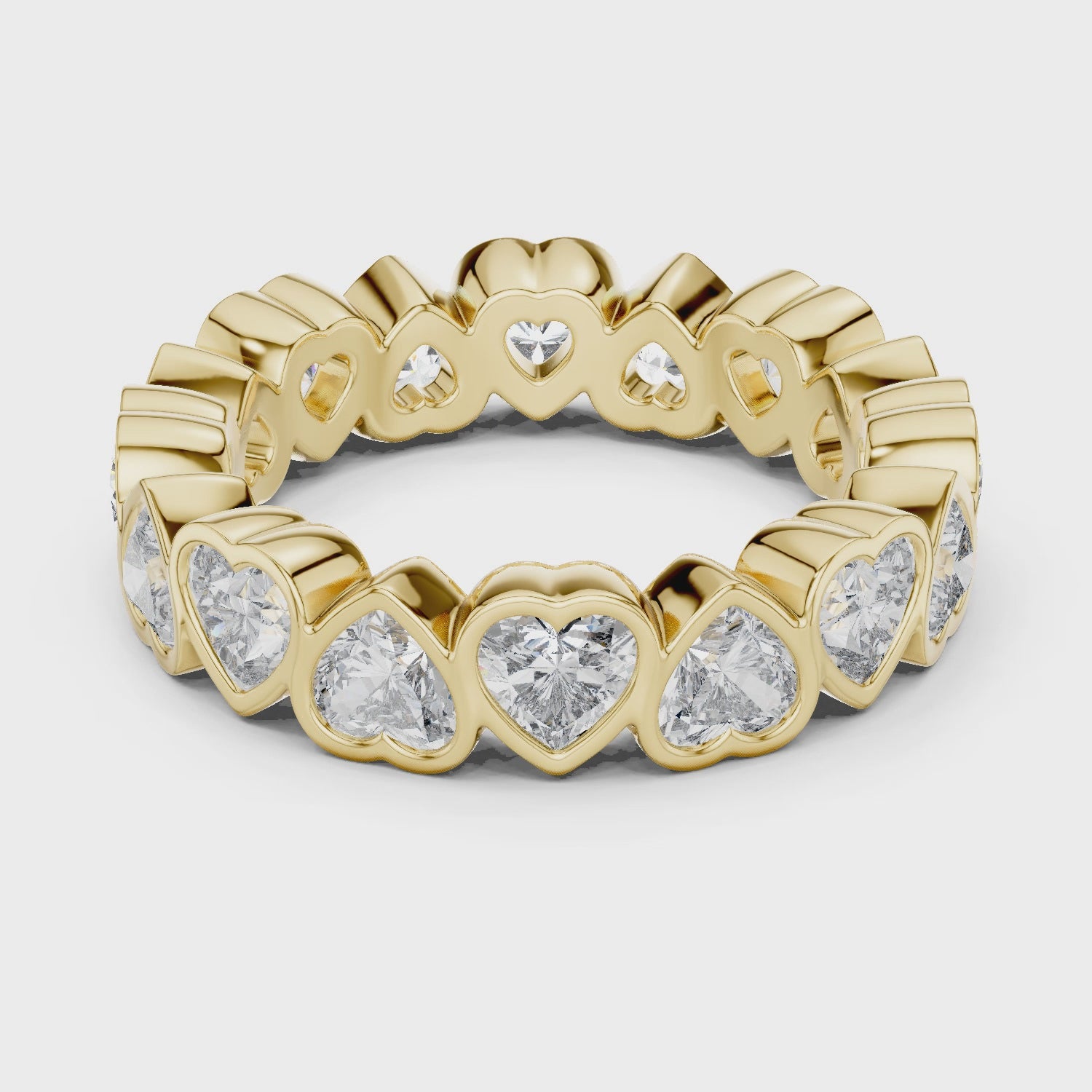 Heart Cut Brilliant Moissanite VVS1 Eternity Band