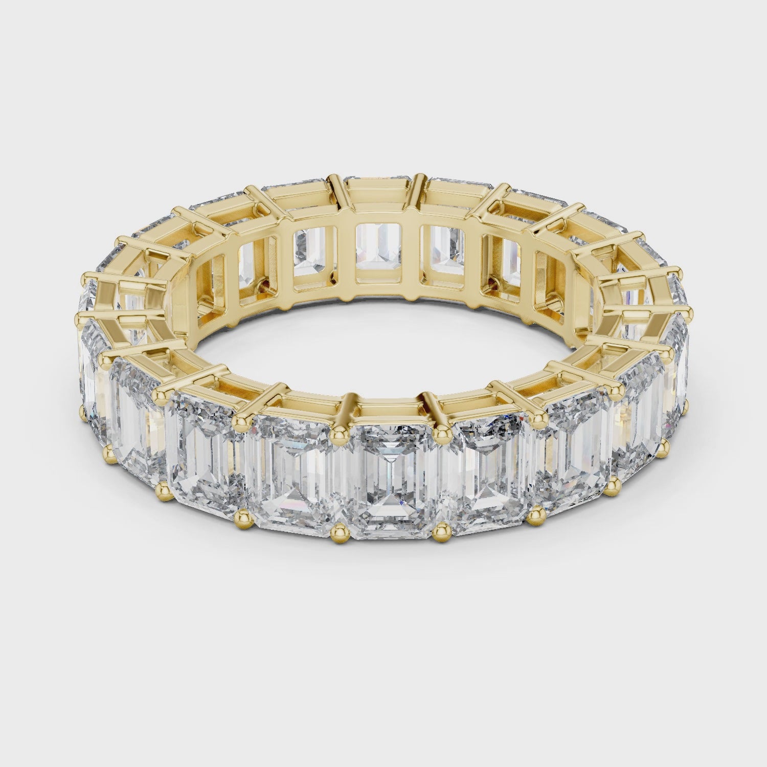 Emerald Cut Brilliant Moissanite VVS1 Eternity Band