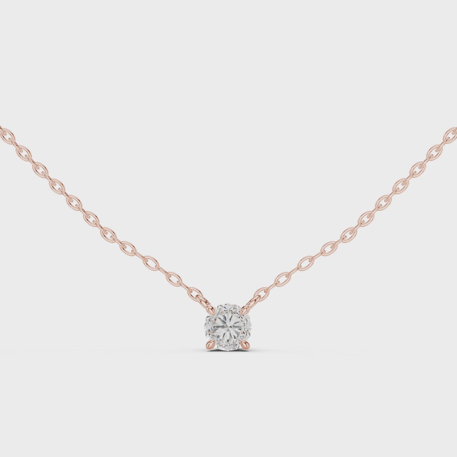 Minimal Round Solitaire Moissanite Pendant in Yellow Gold