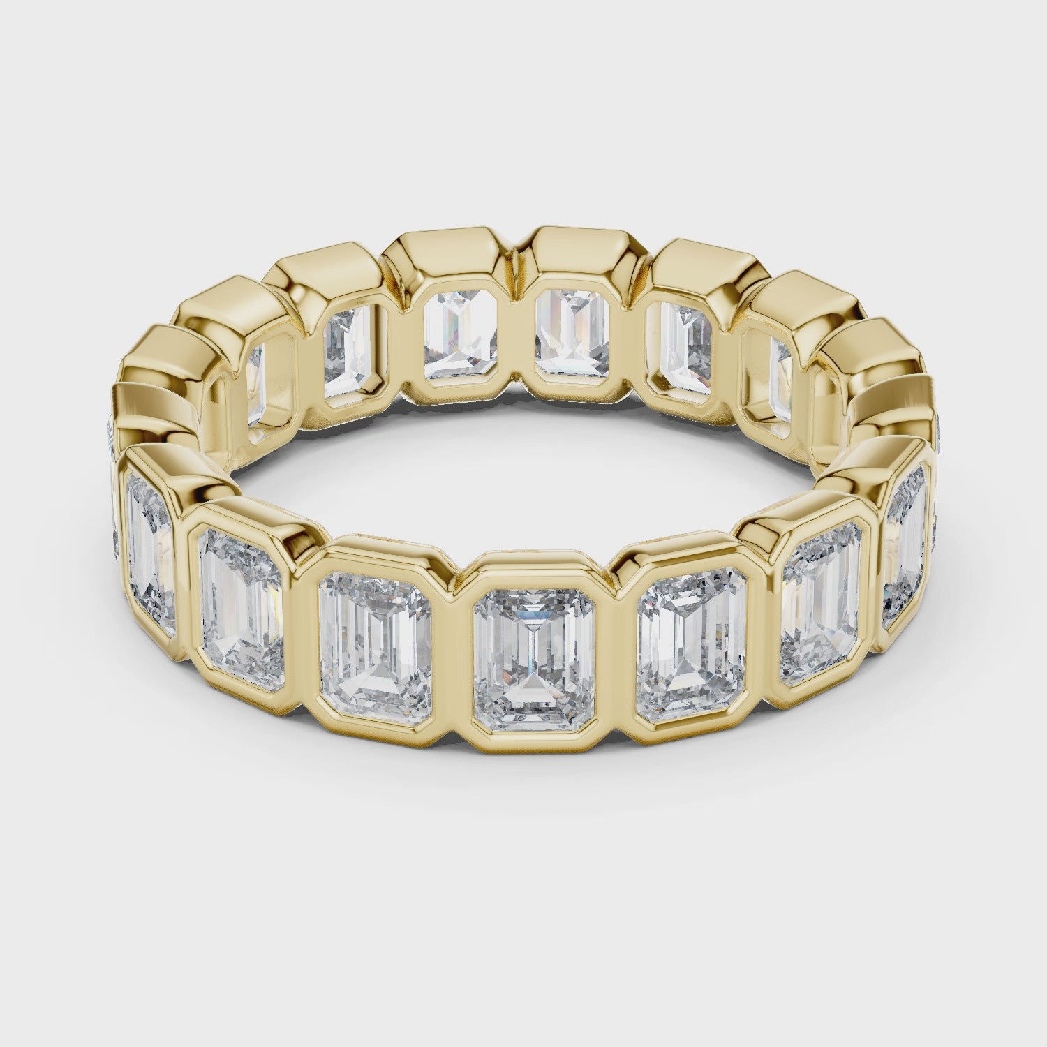 Emerald Cut Brilliant Moissanite VVS1 Eternity Band