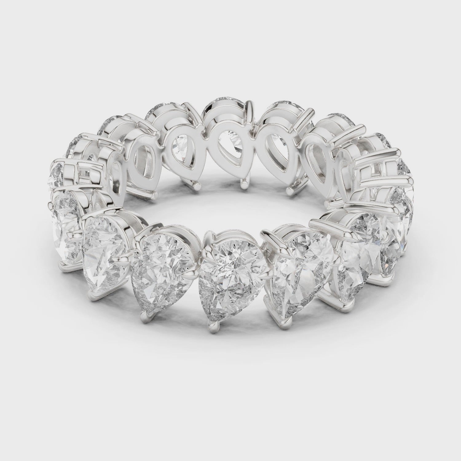 Pear Brilliant Moissanite VVS1 Eternity Band