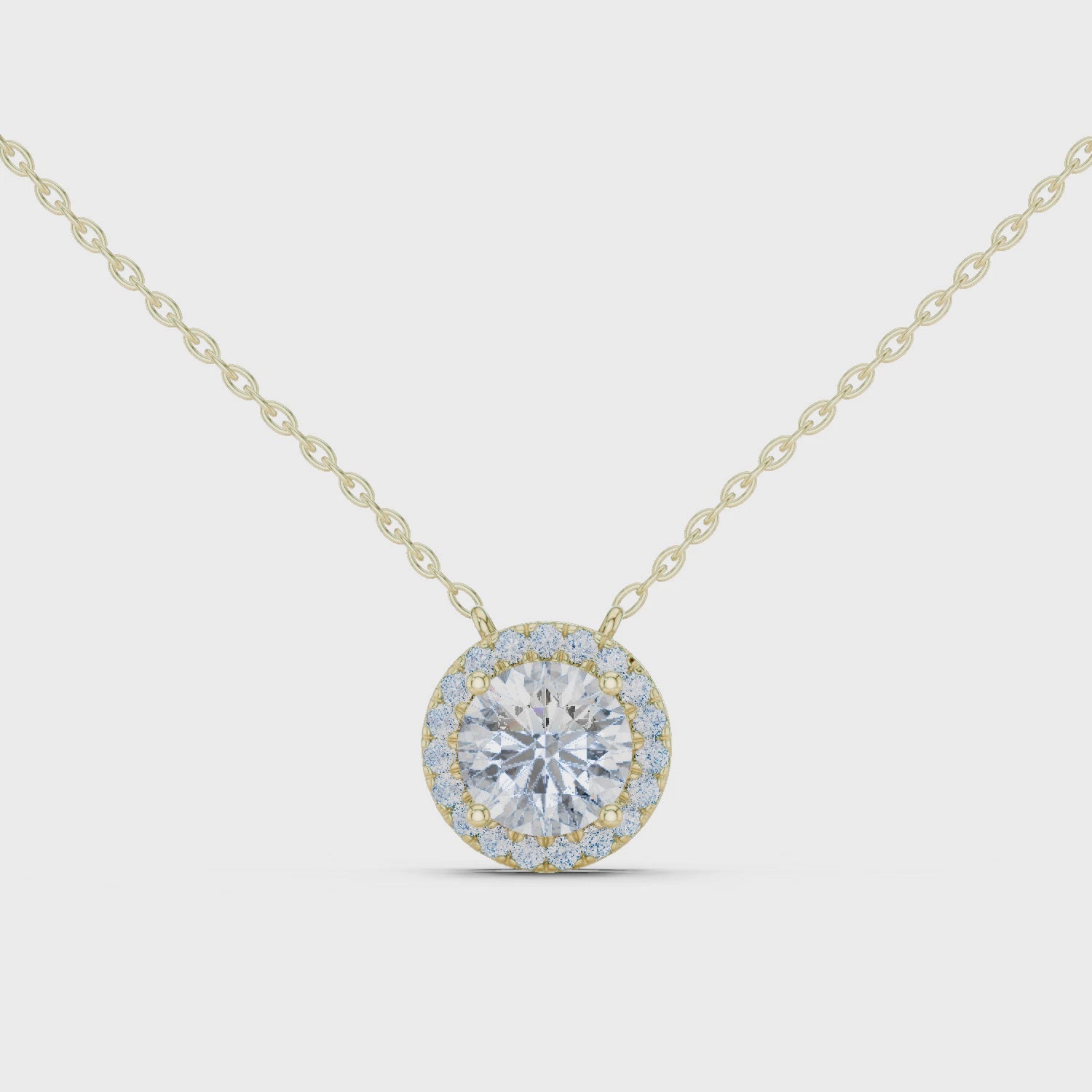 Prong Set Round Moissanite Pendant in White Gold