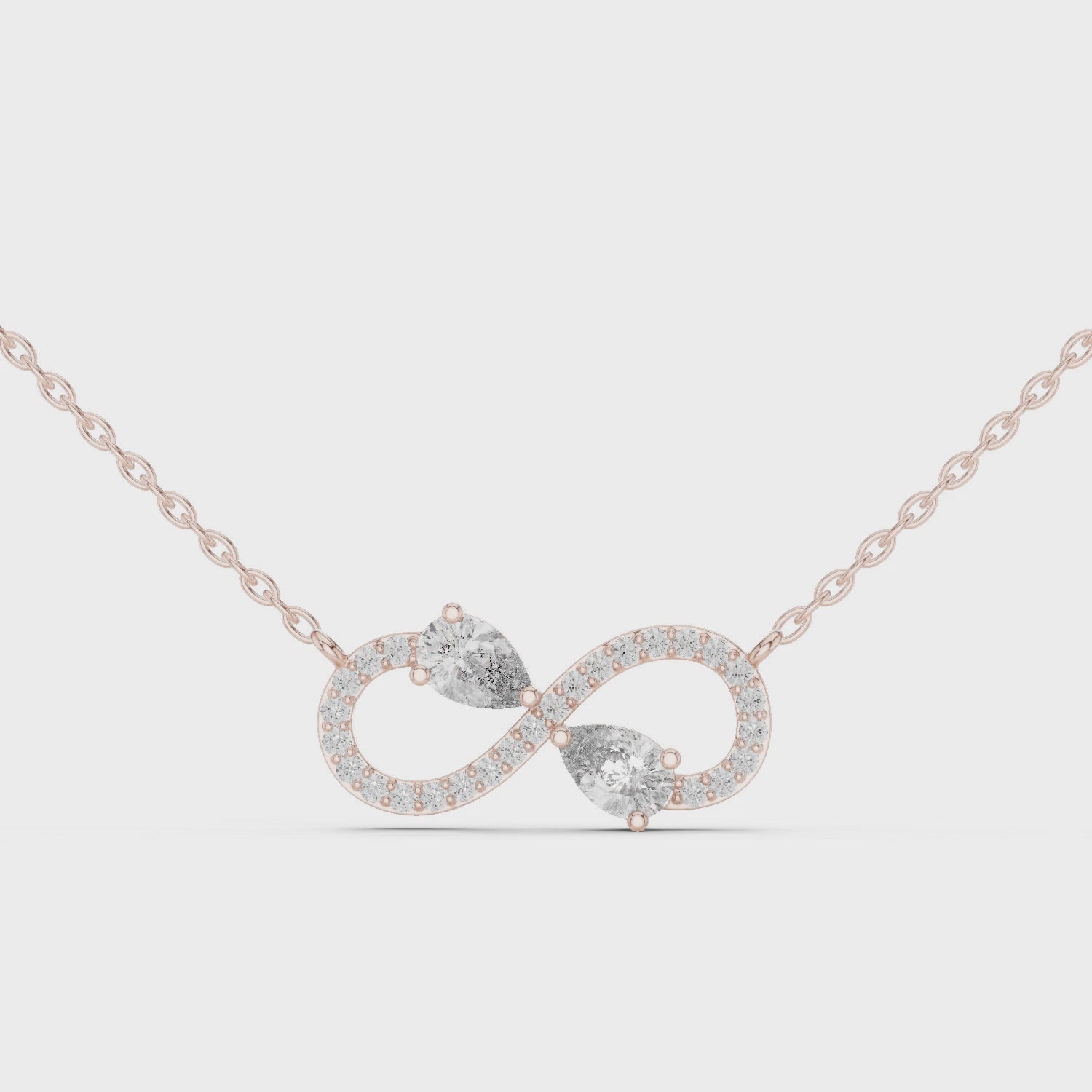Infinity Double Moissanite Pendant in Rose Gold