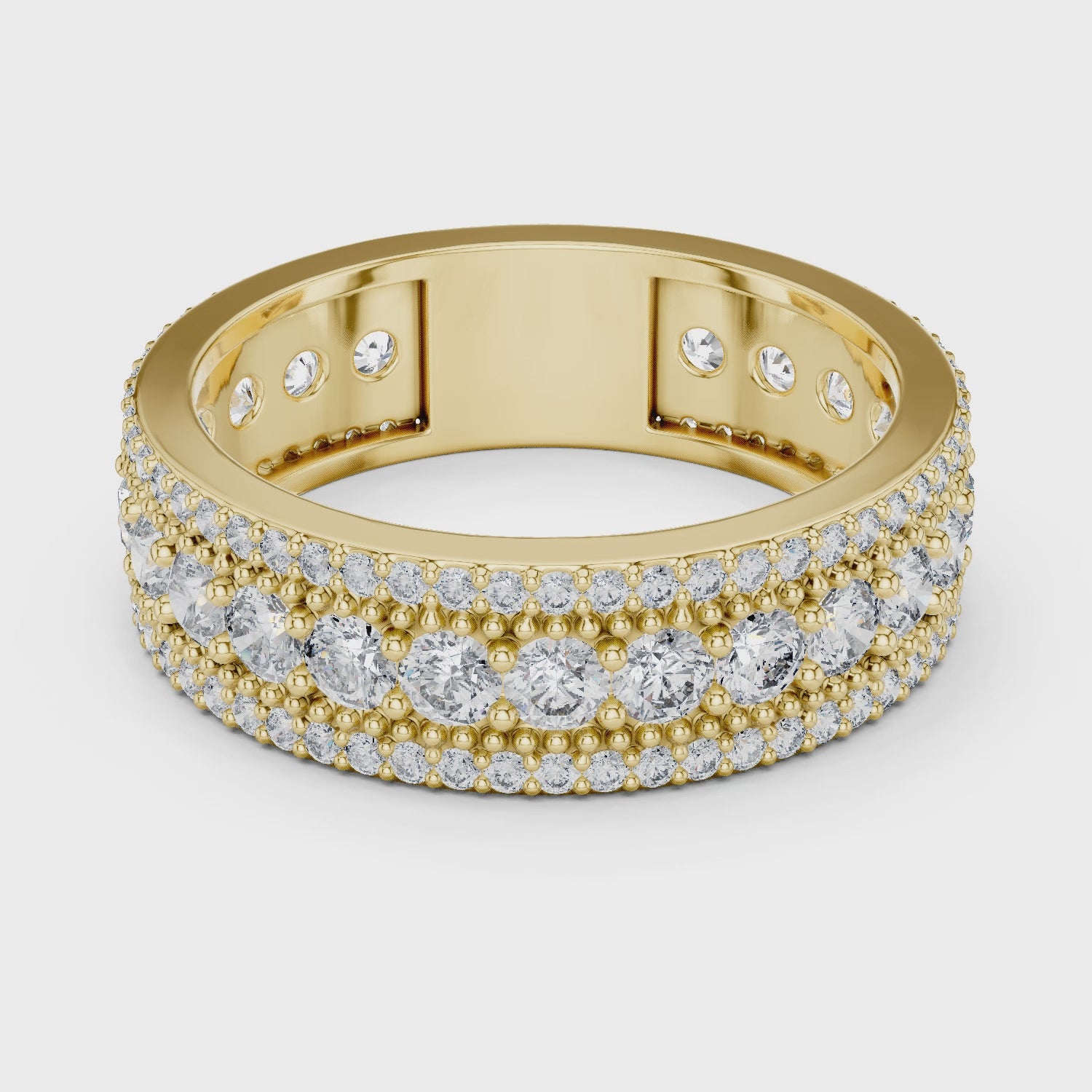 Round Brilliant Cut Moissanite VVS1 Eternity Band