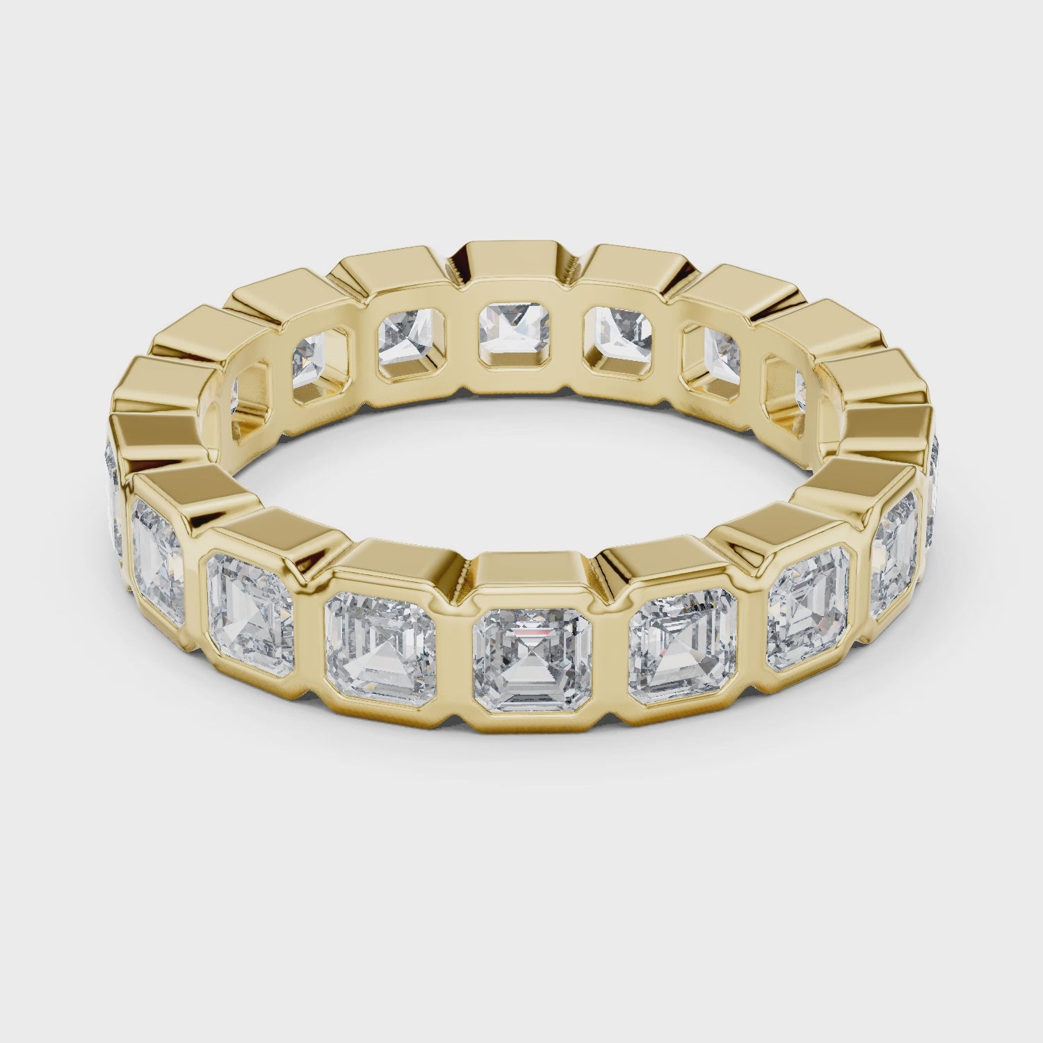 Asscher Cut Brilliant Moissanite VVS1 Eternity Band