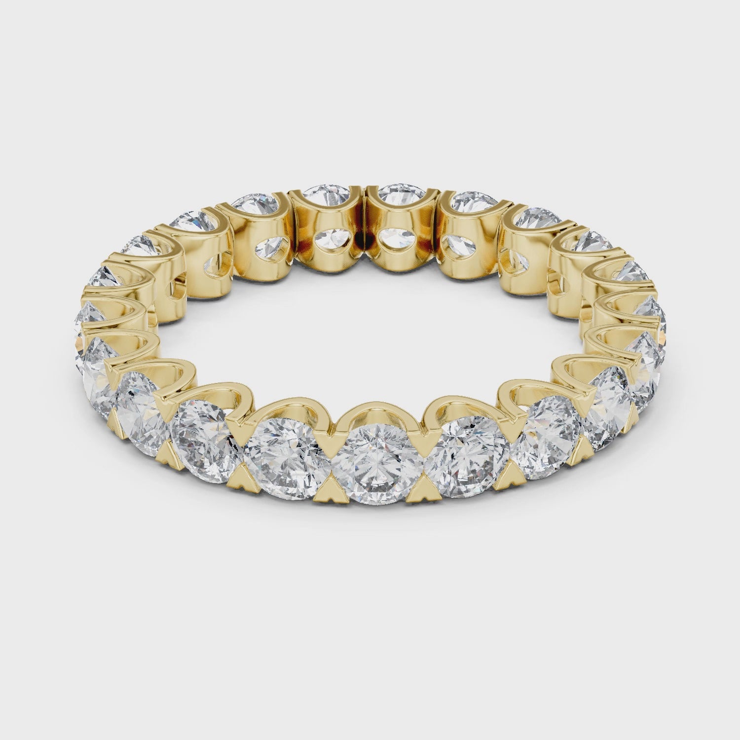 Round Cut Brilliant Moissanite VVS1 Eternity Band