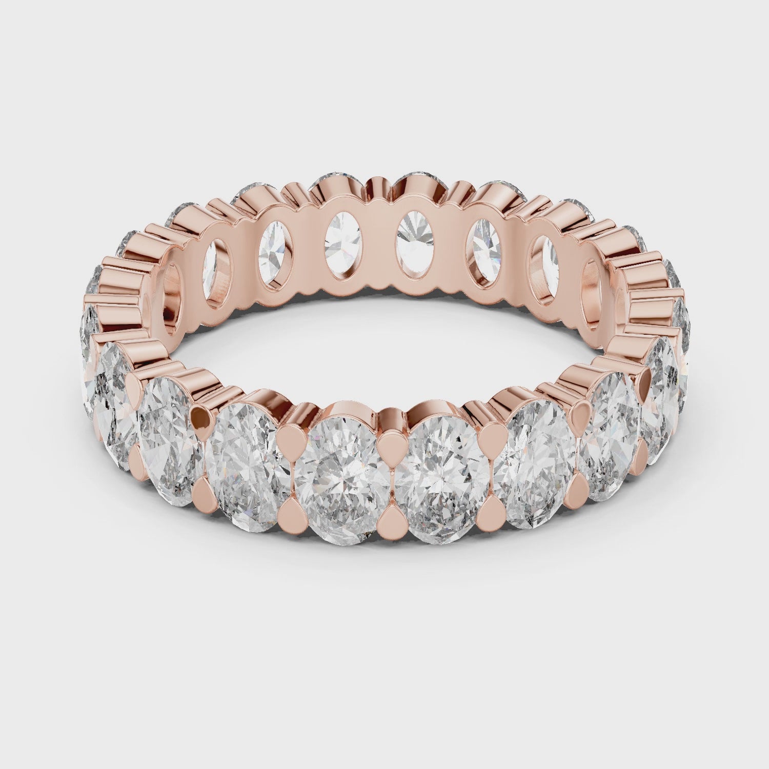 Oval Cut Brilliant Moissanite VVS1 Eternity Band