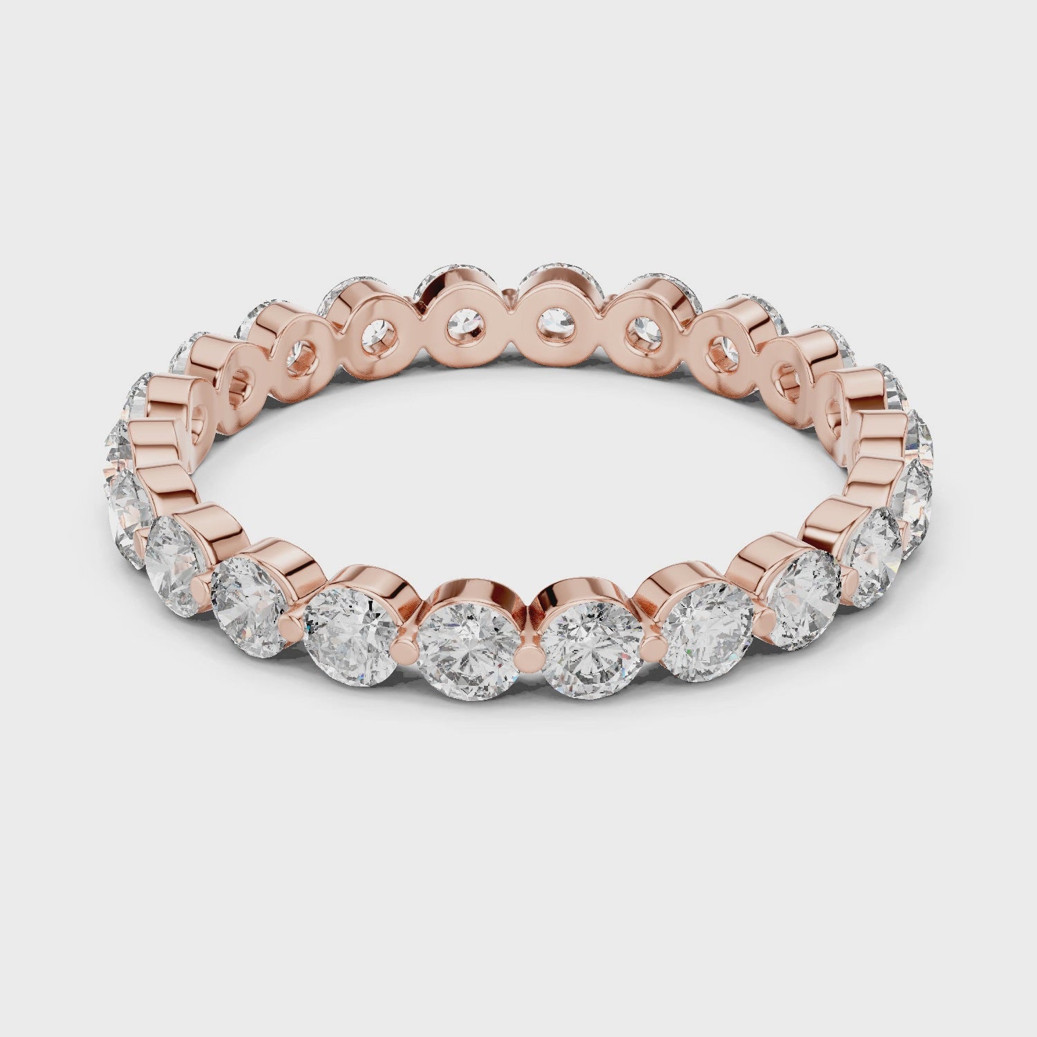 Round Cut Brilliant Moissanite VVS1 Eternity Band