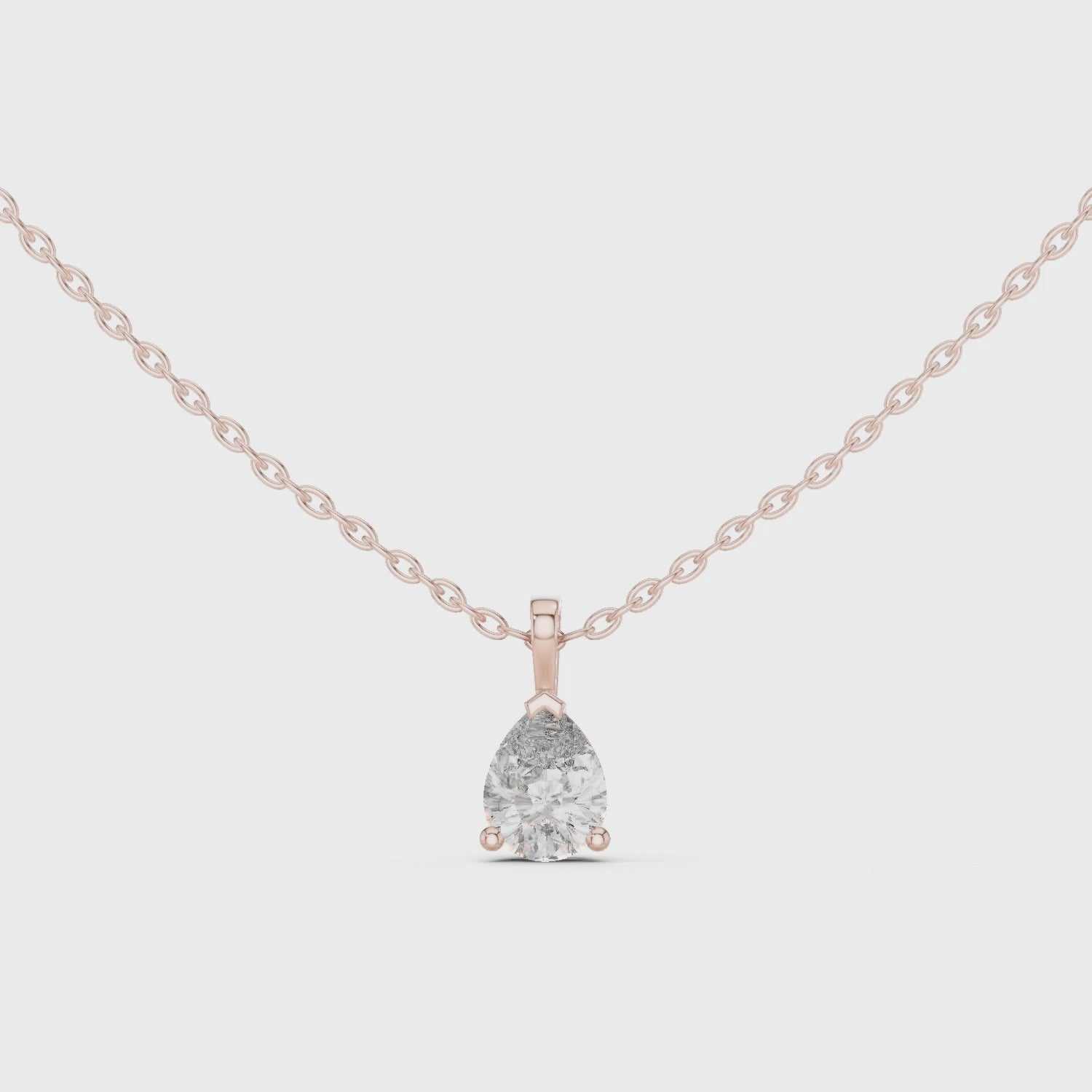 Pear Solitaire Moissanite Pendant in Yellow Gold