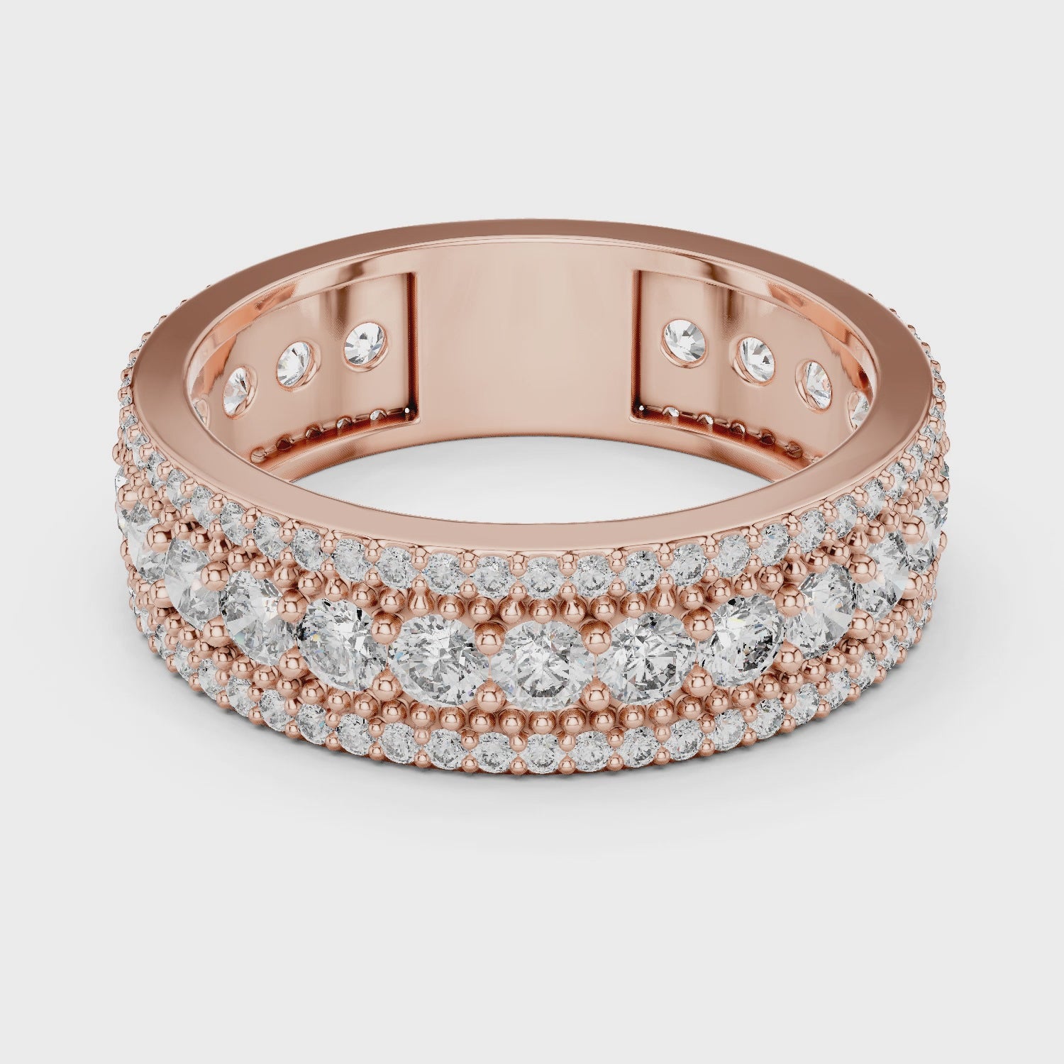 Round Brilliant Cut Moissanite VVS1 Eternity Band