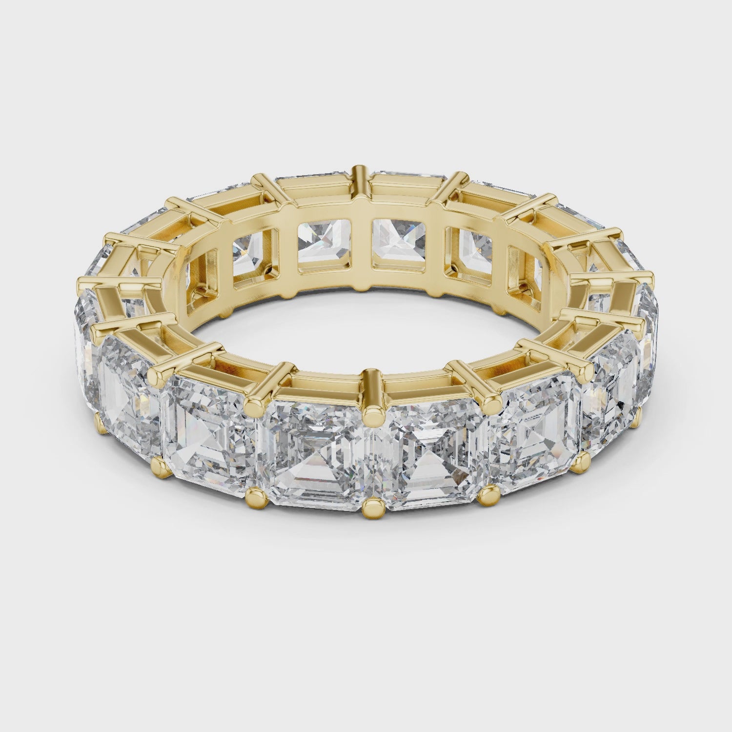 Asscher Cut Brilliant Moissanite VVS1 Eternity Band