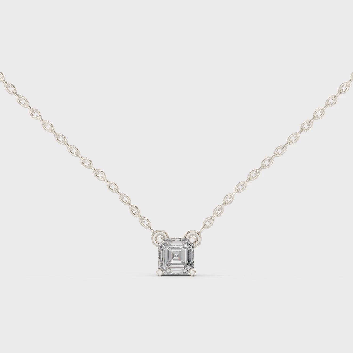 Asscher Cut Solitaire Moissanite in White Gold