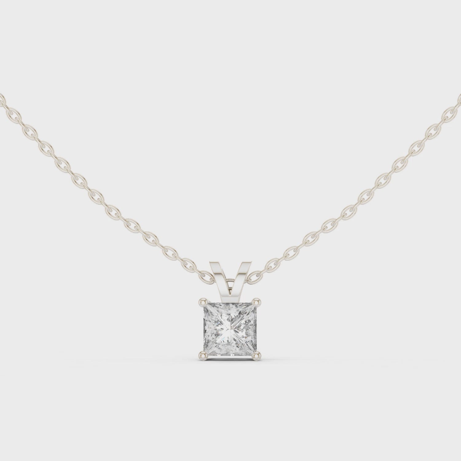 Princess Triple Drop Moissanite Pendant in Yellow Gold