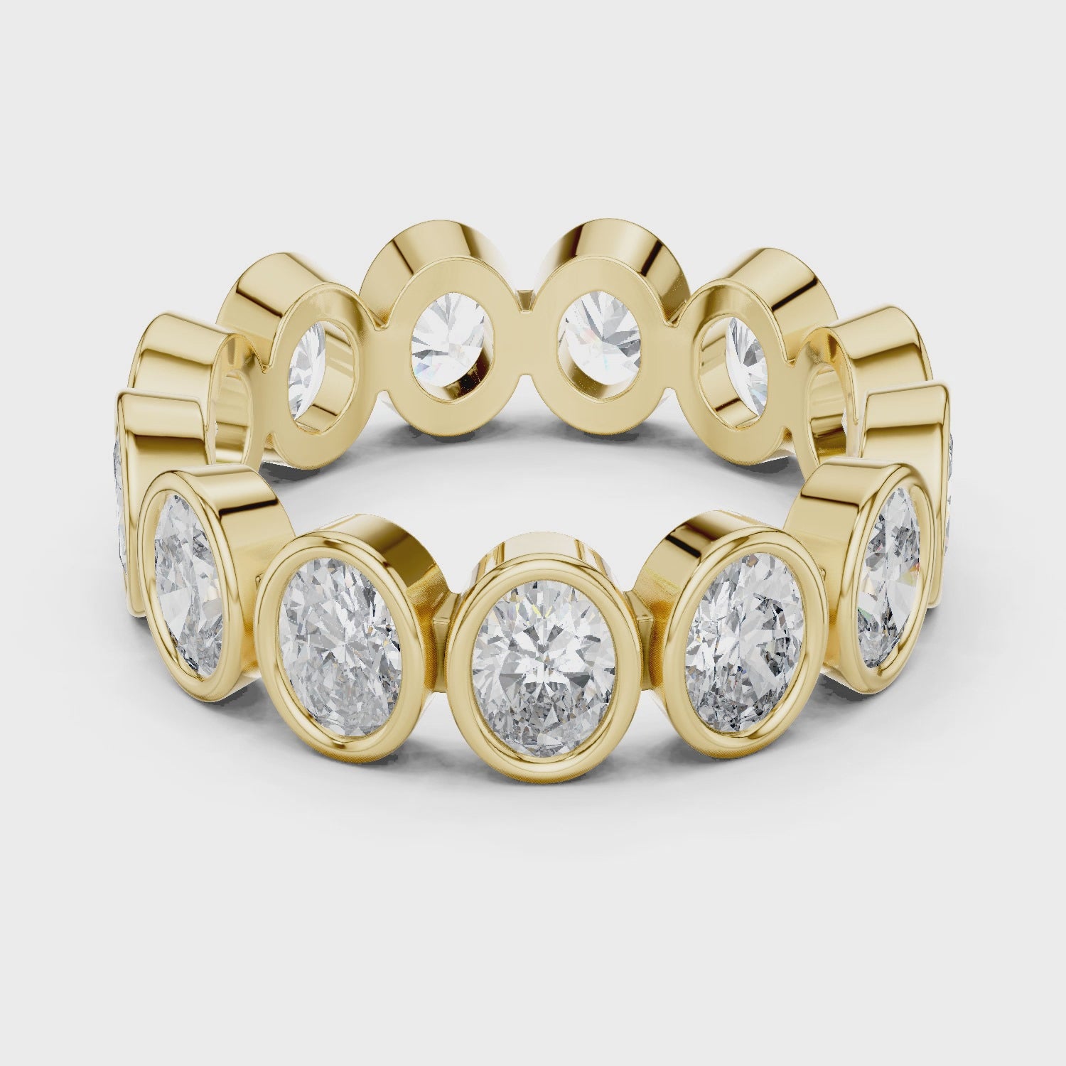 Oval Cut Brilliant Moissanite VVS1 Eternity Band