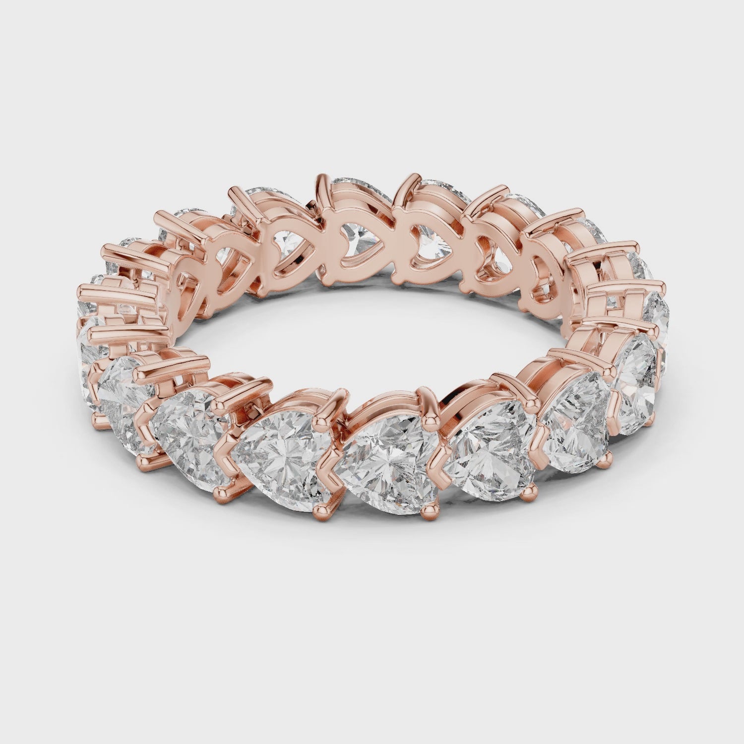 Heart Cut Moissanite VVS1 Eternity Ring