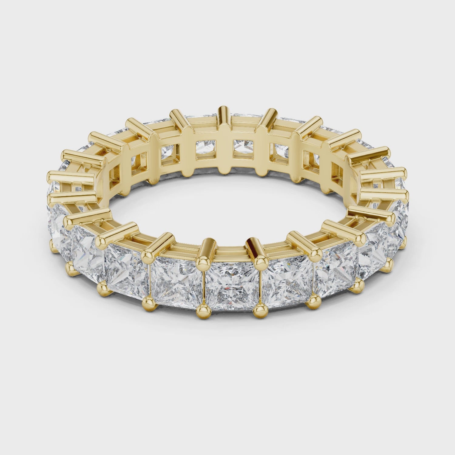Princess Cut Brilliant Moissanite VVS1 Eternity Band
