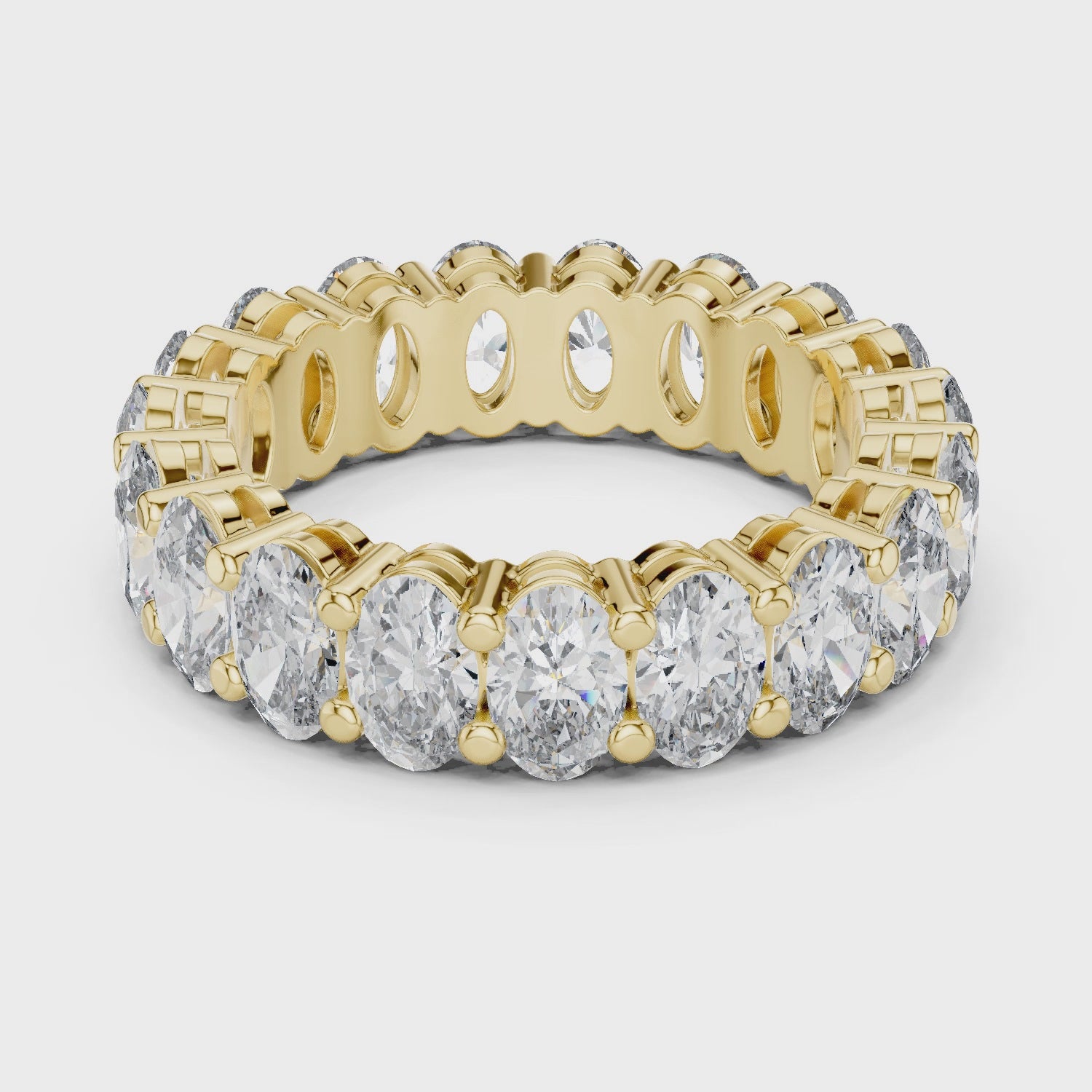 Oval Cut Brilliant Moissanite VVS1 Eternity Band