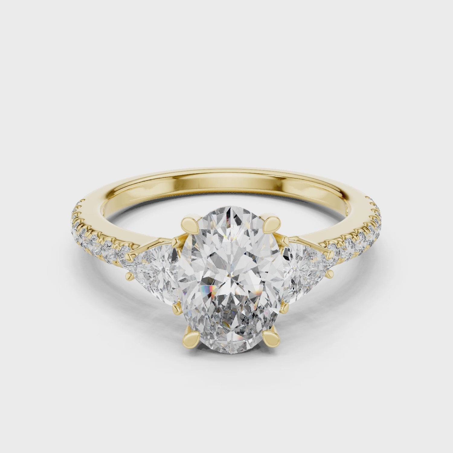 Oval Cut Brilliant Moissanite VVS1 Eternity Engagement Ring