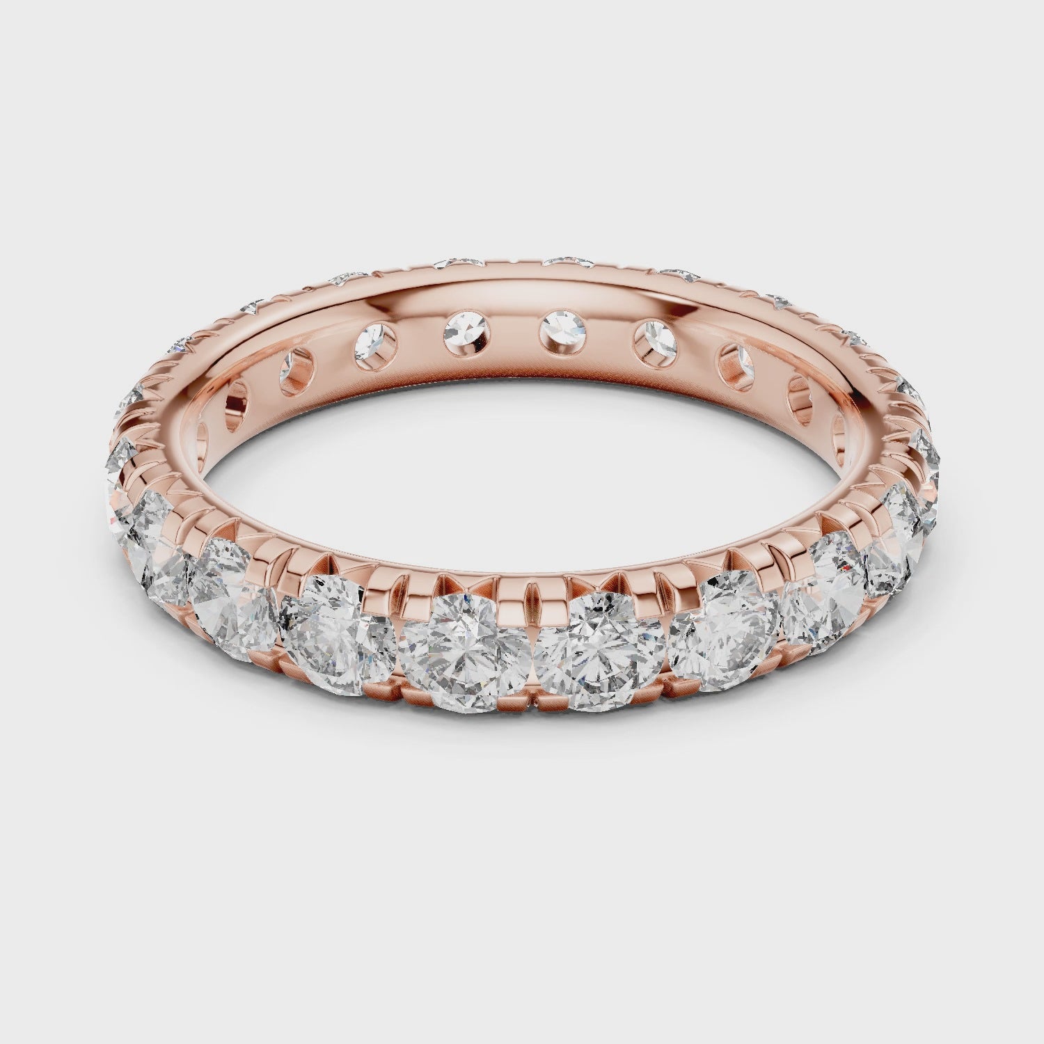 Round Cut Brilliant Moissanite VVS1 Eternity Band