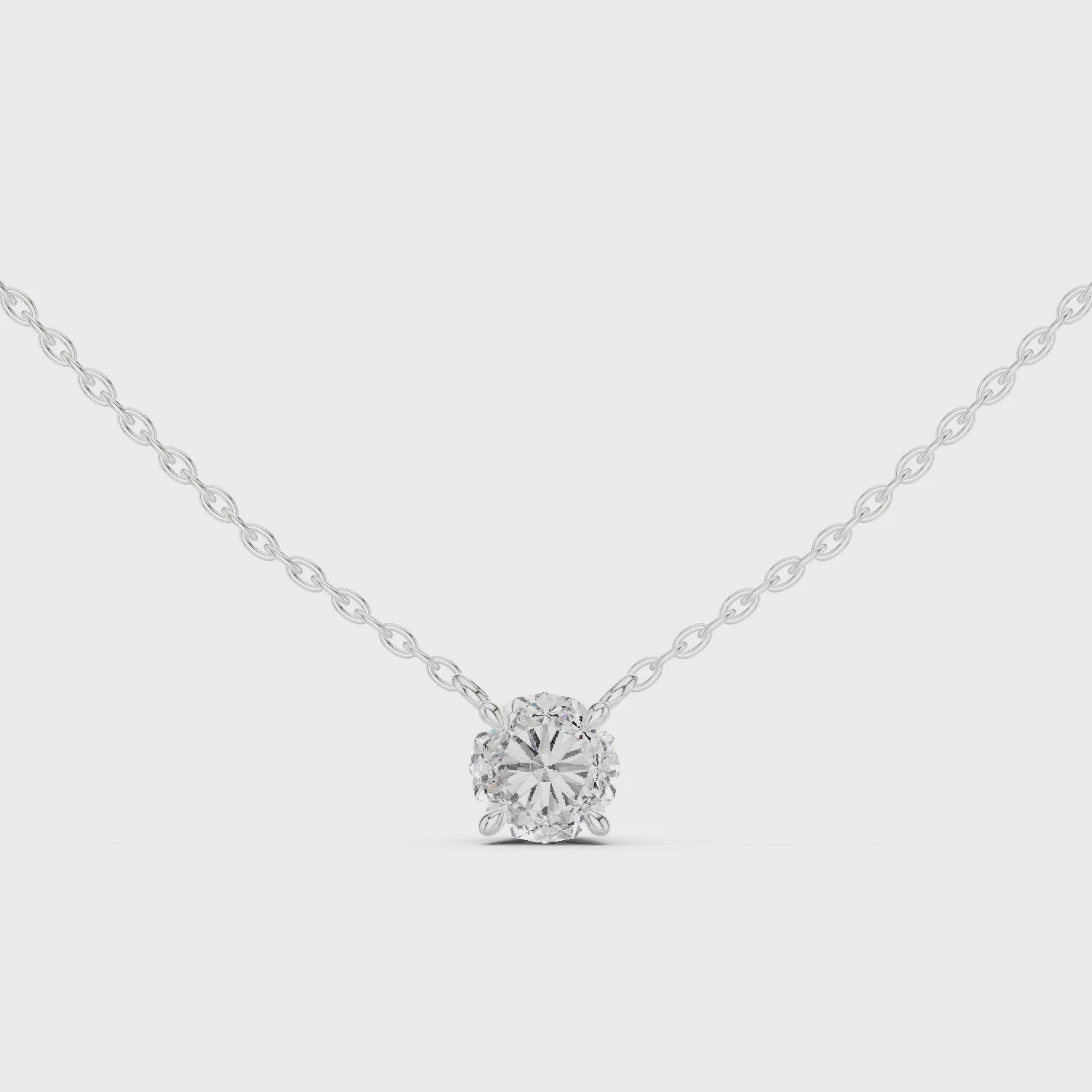 Classic Round Solitaire Moissanite Pendant in Rose Gold