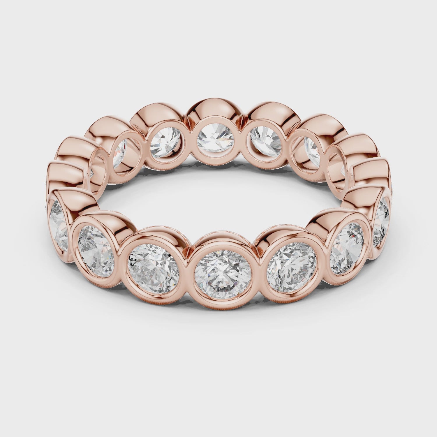 Round Cut Brilliant Moissanite VVS1 Eternity Band