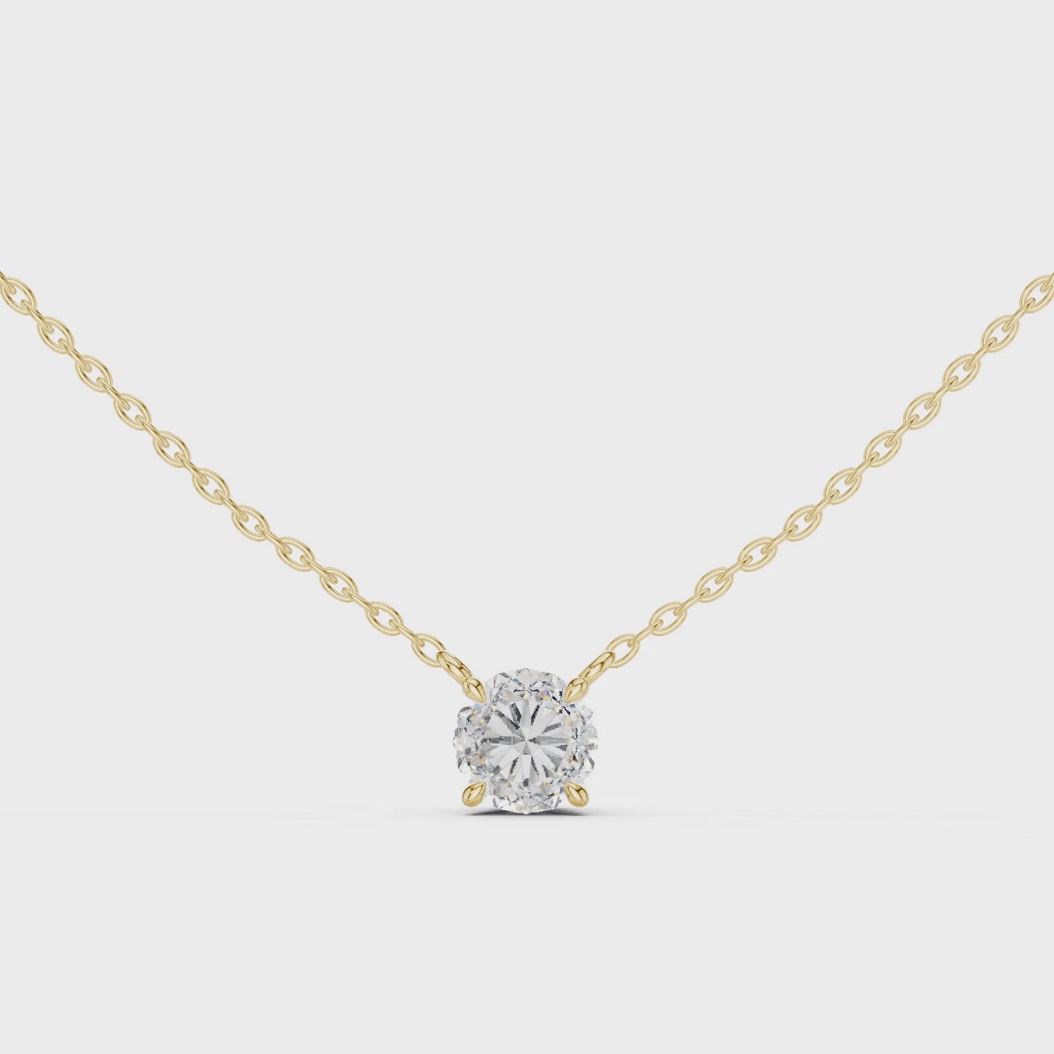Classic Round Solitaire Moissanite Pendant in Rose Gold