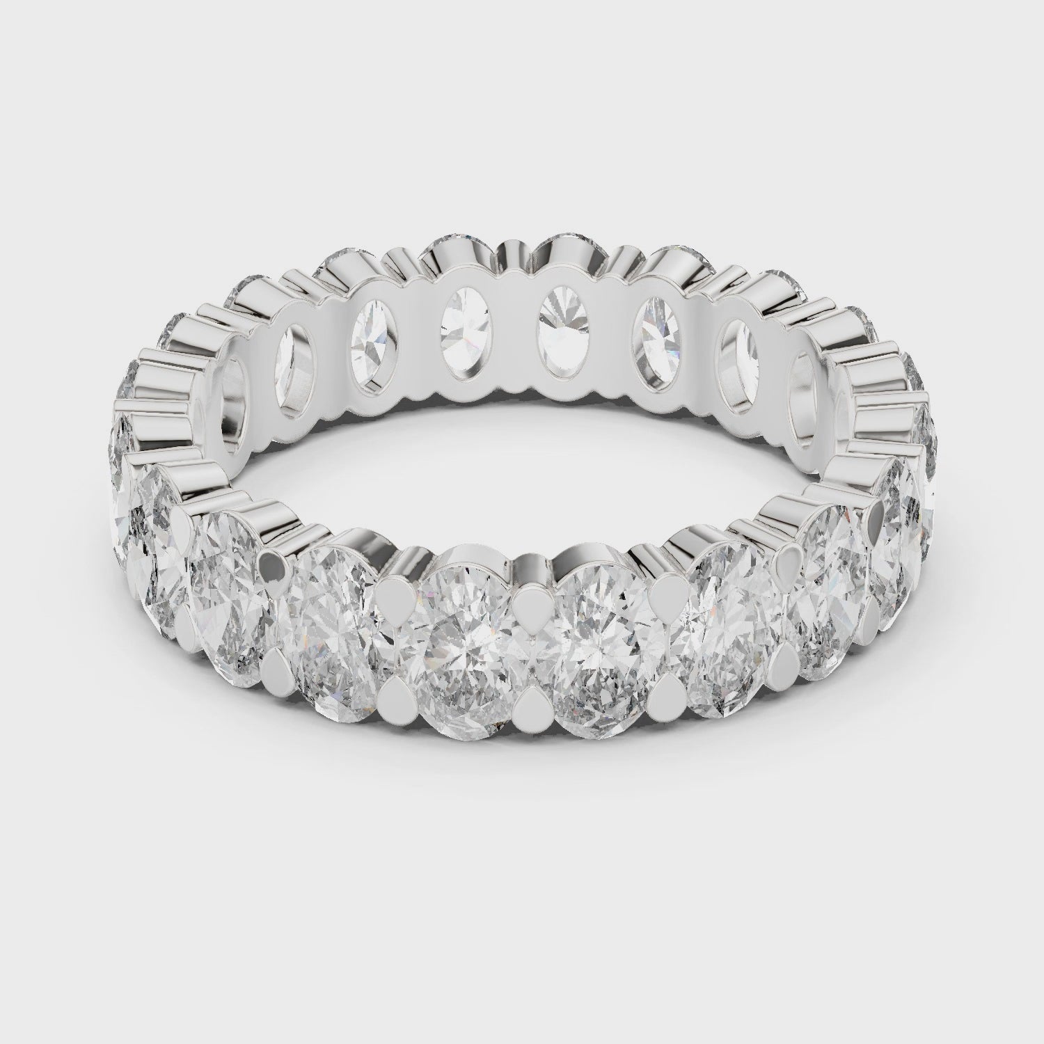 Oval Cut Brilliant Moissanite VVS1 Eternity Band