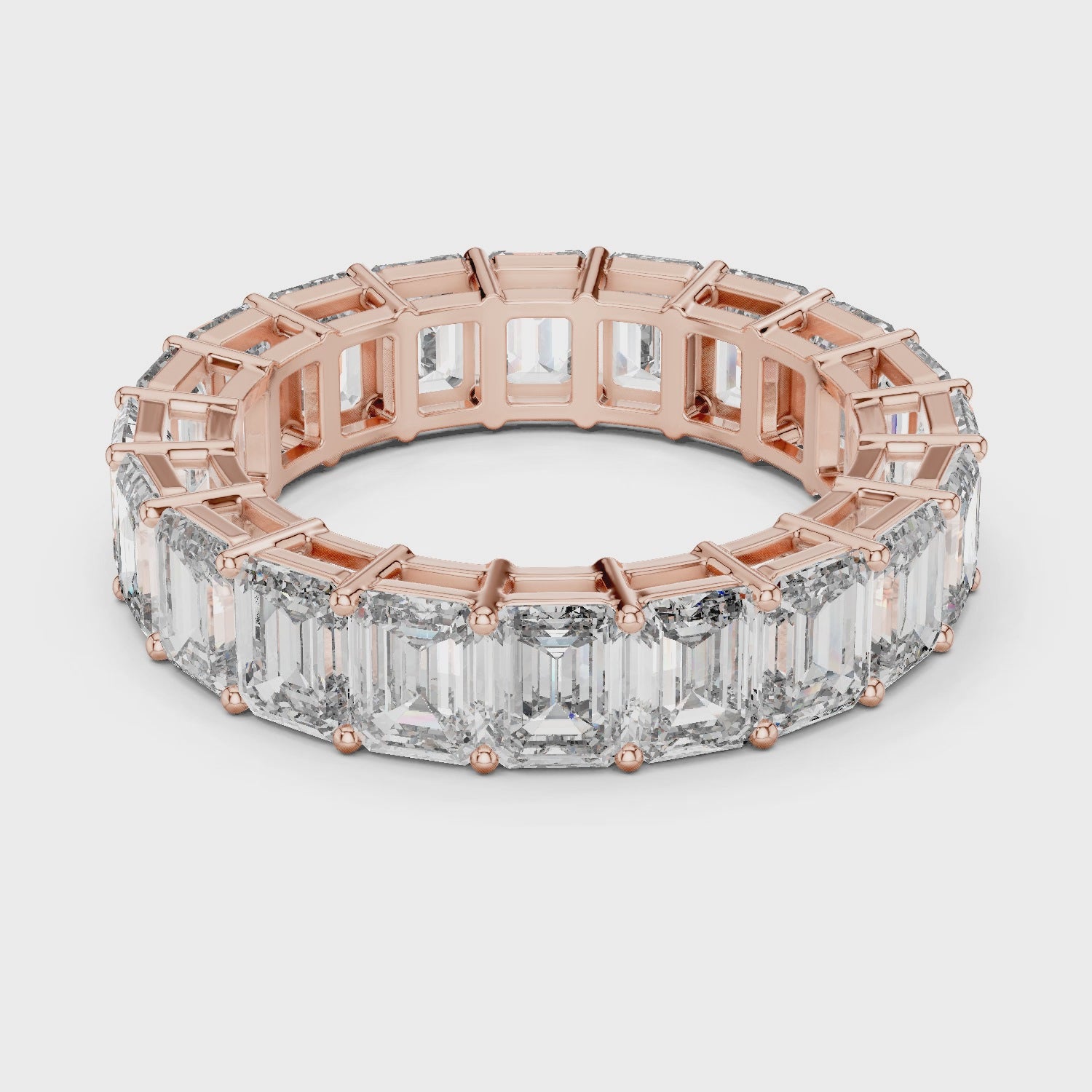 Emerald Cut Brilliant Moissanite VVS1 Eternity Band