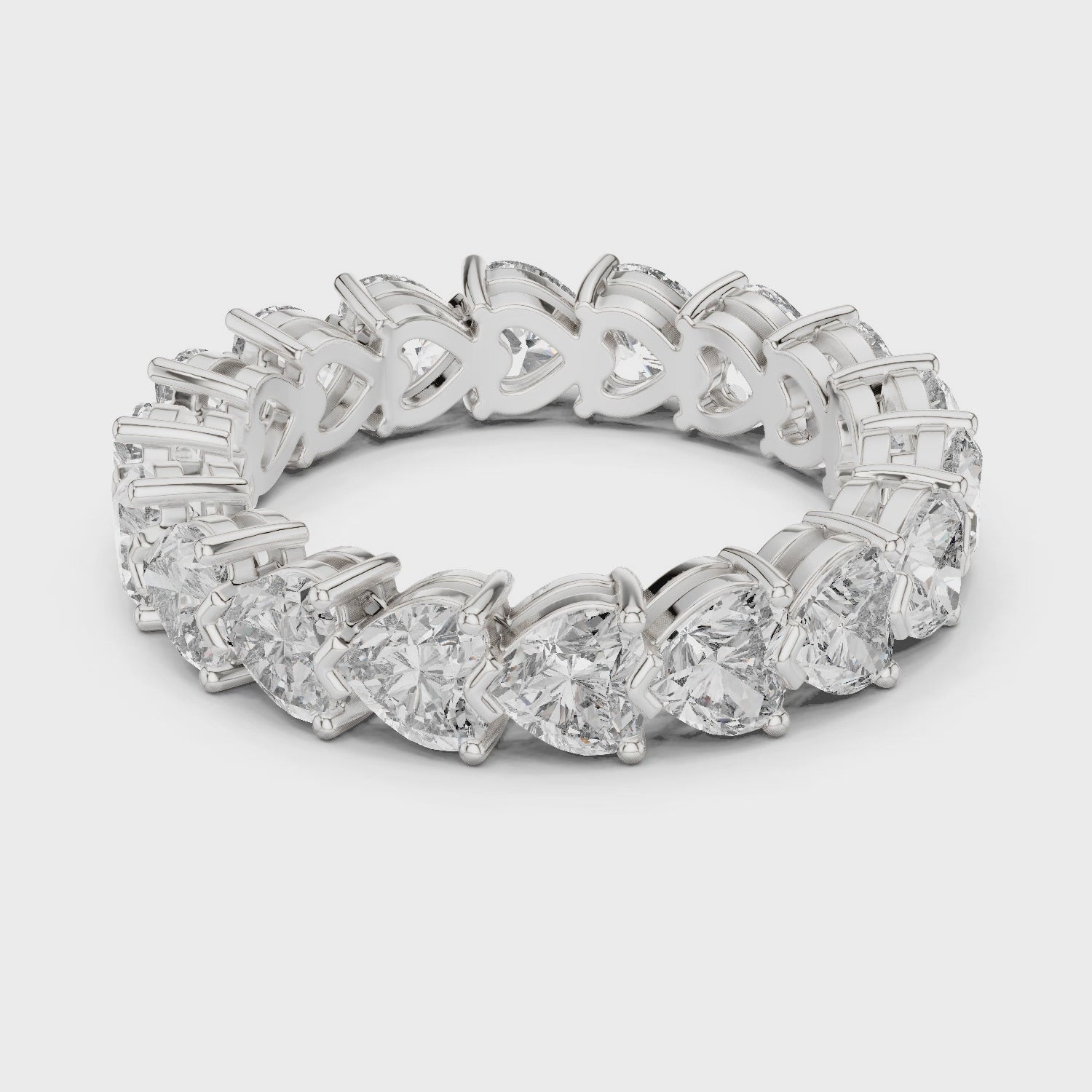 Heart Cut Moissanite VVS1 Eternity Ring