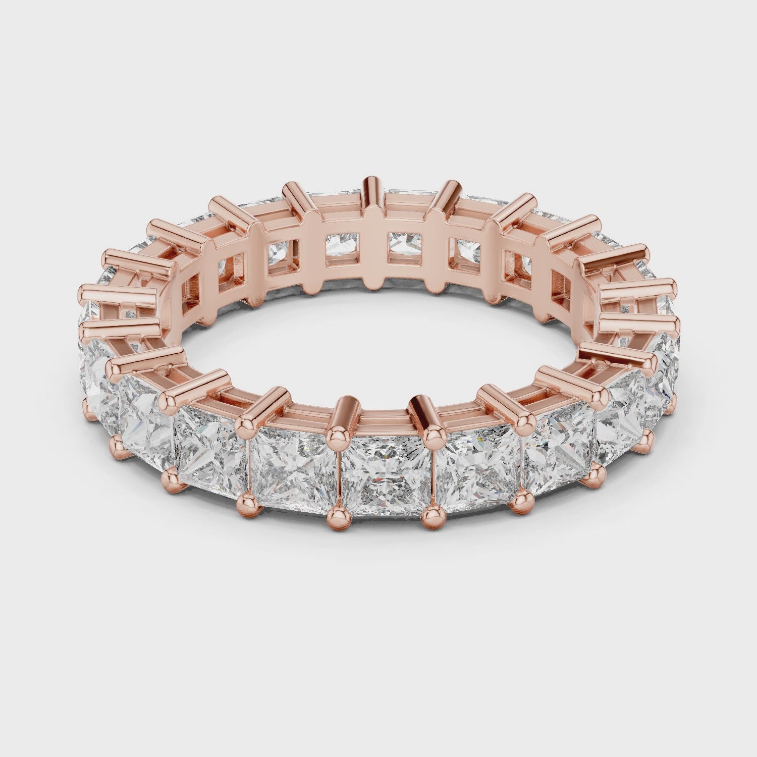 Princess Cut Brilliant Moissanite VVS1 Eternity Band
