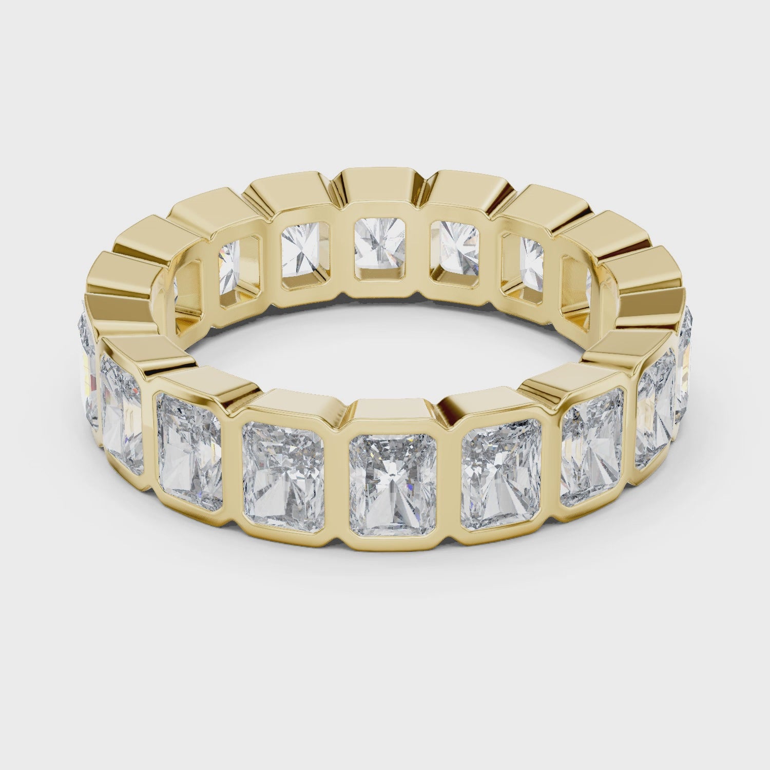 Radiant Cut Moissanite VVS1 Eternity Band