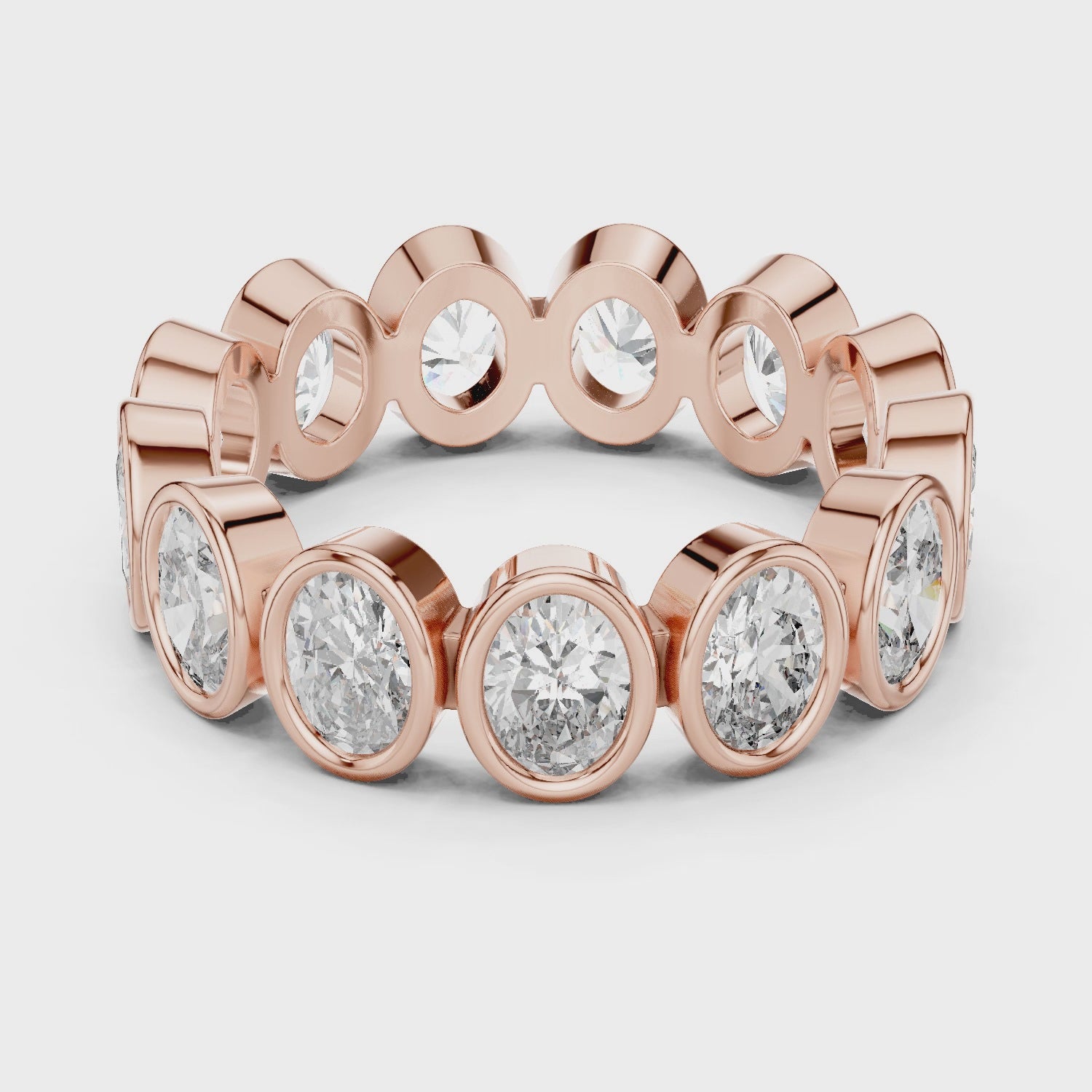 Oval Cut Brilliant Moissanite VVS1 Eternity Band
