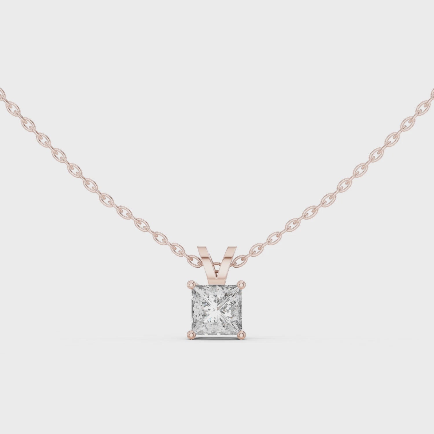 Princess Triple Drop Moissanite Pendant in Yellow Gold