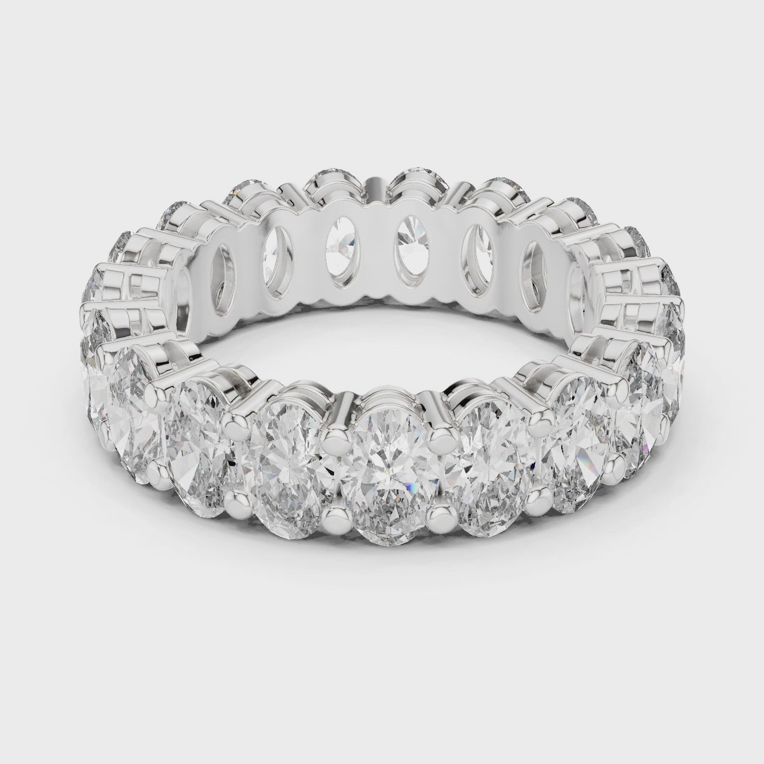 Oval Cut Brilliant Moissanite VVS1 Eternity Band