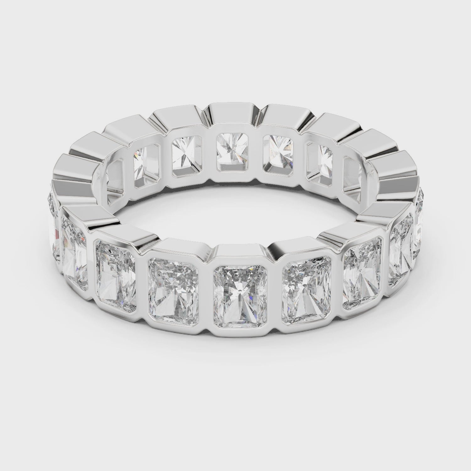 Radiant Cut Moissanite VVS1 Eternity Band