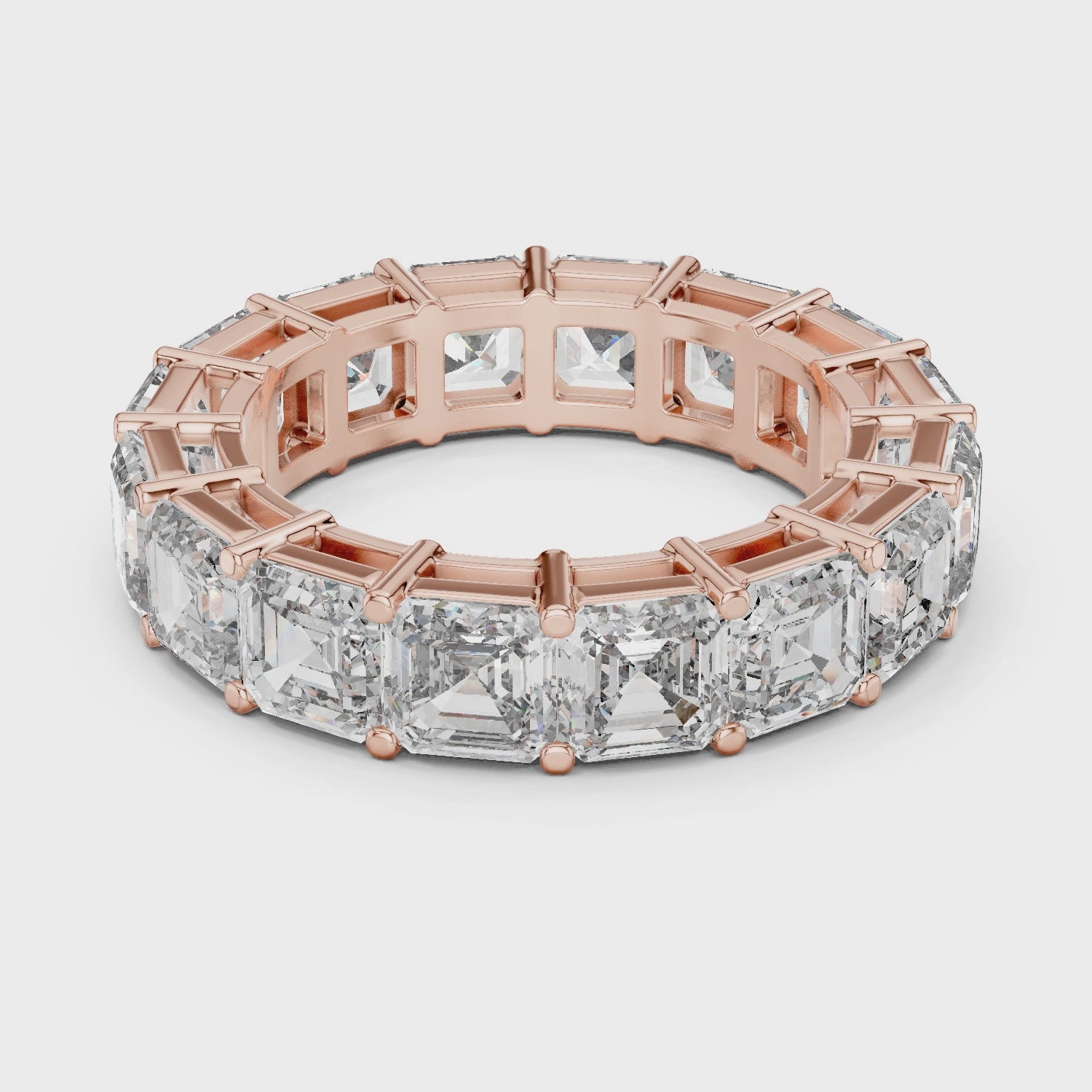 Asscher Cut Brilliant Moissanite VVS1 Eternity Band