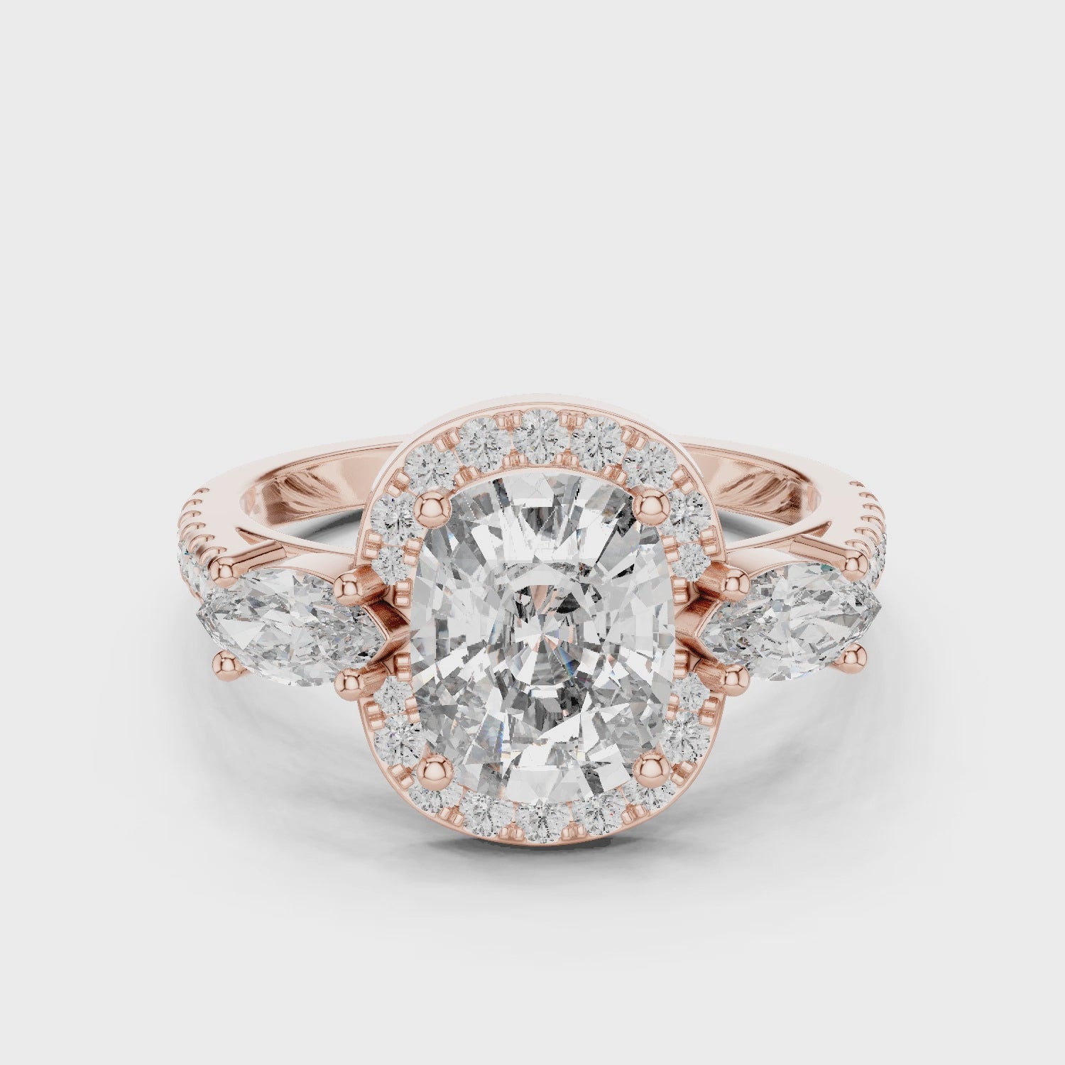 Oval & Marquise Brilliant Moissanite VVS1 Eternity Engagement Ring