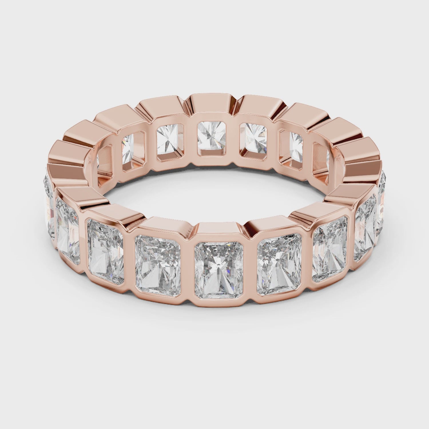 Radiant Cut Moissanite VVS1 Eternity Band